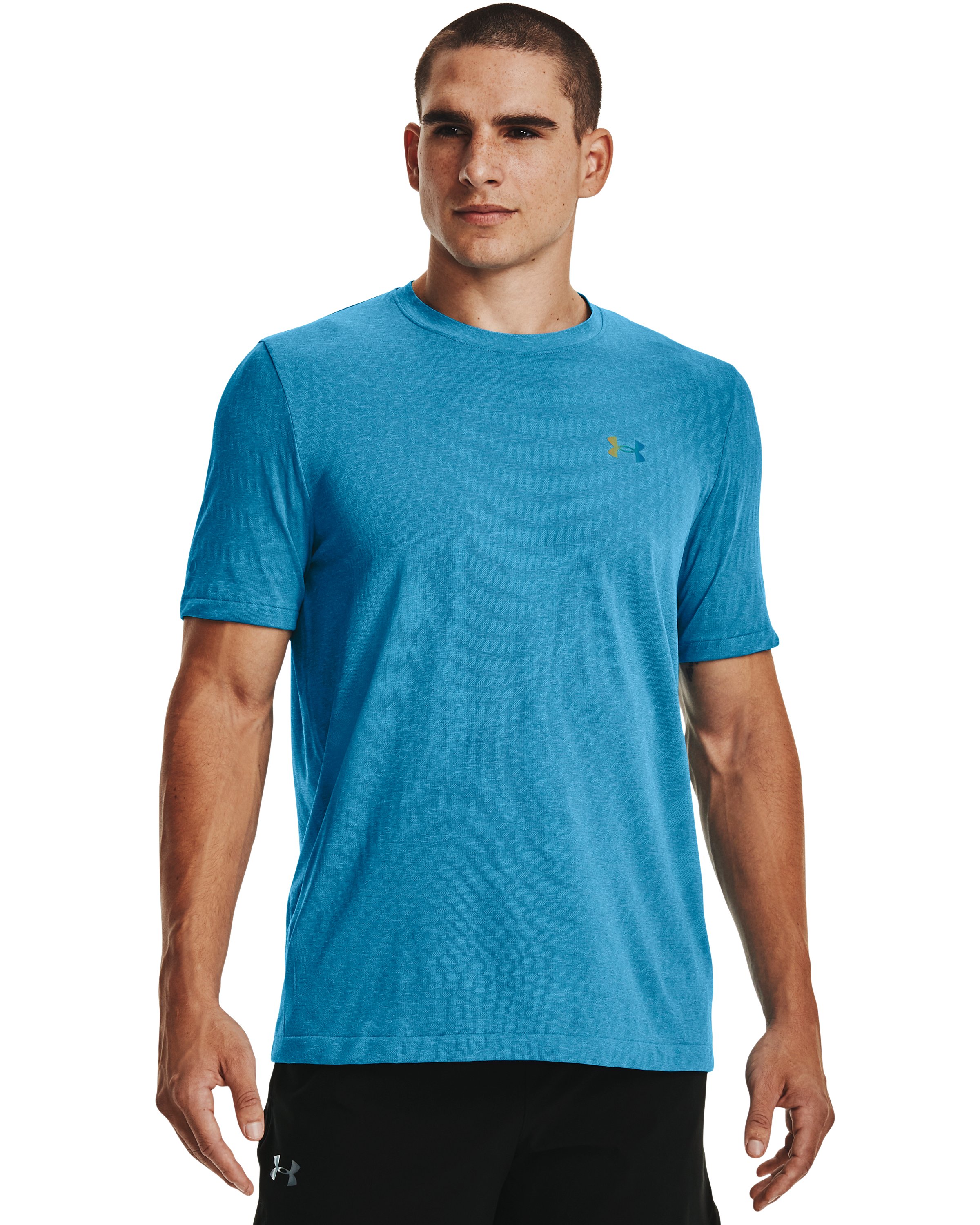 Men's UA RUSH HeatGear Seamless Illusion Short Sleeve  5