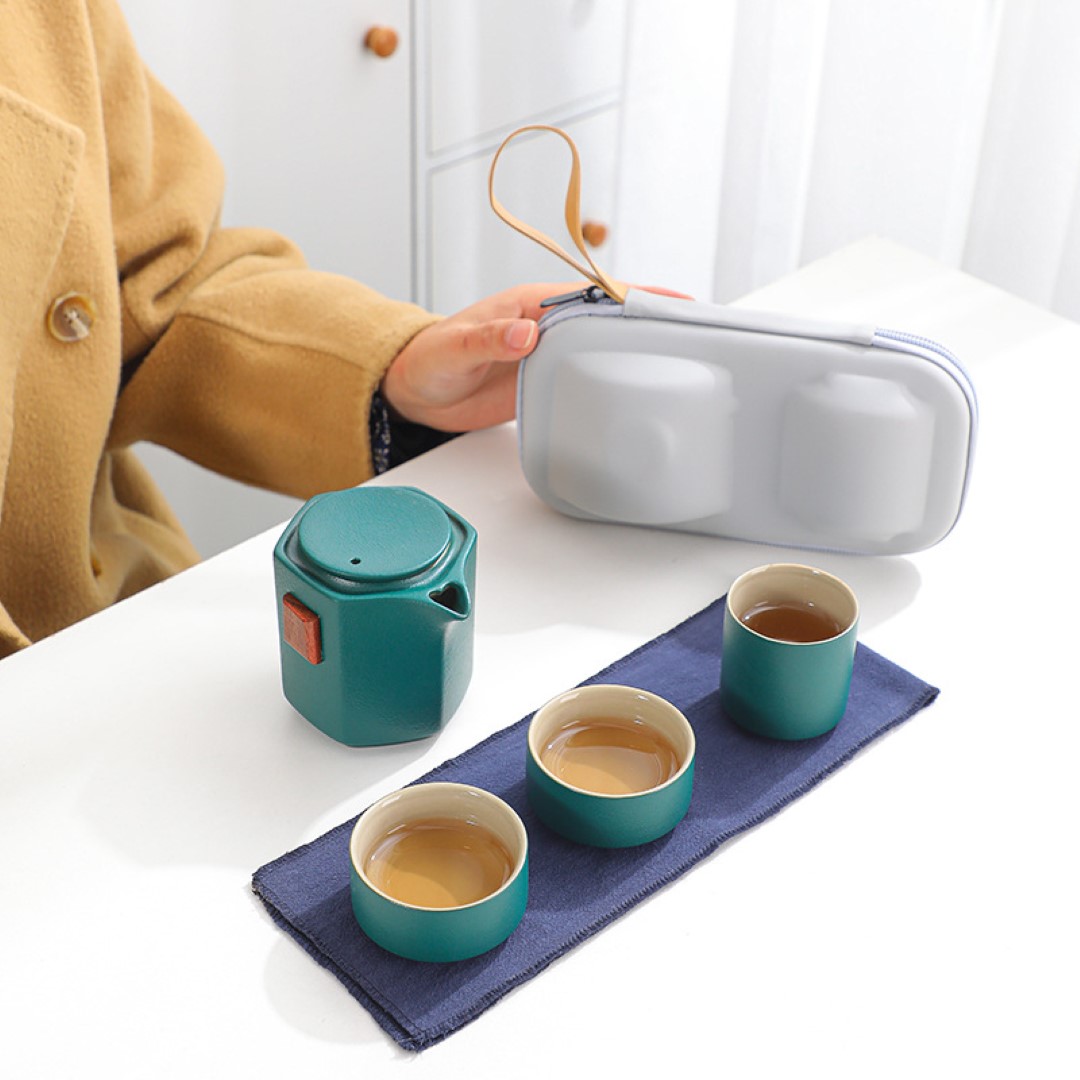 Ceramic Portable Travel Tea Set 9