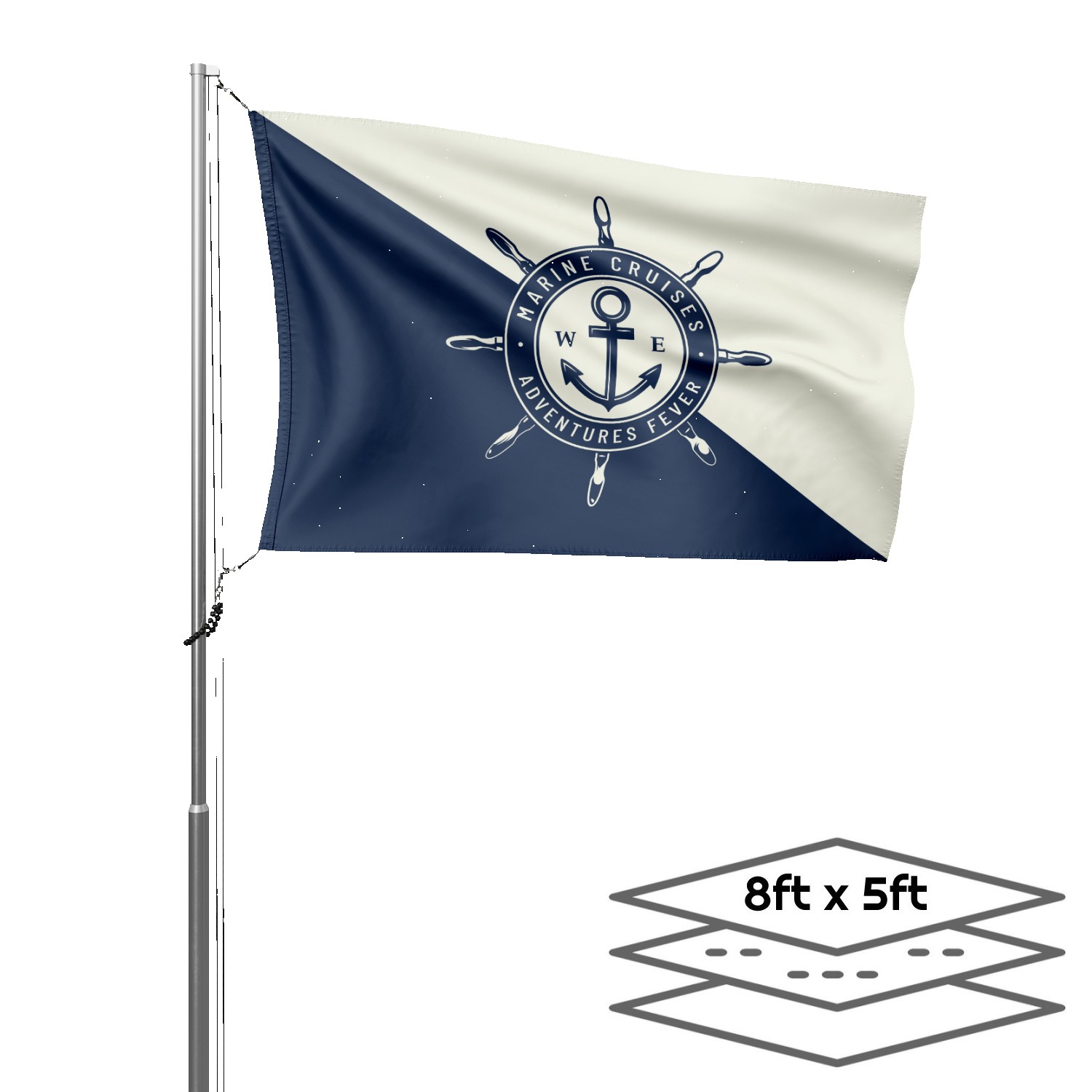 Double-Sided Dye Sublimation 3-Layer 8ft x 5ft Flag 2