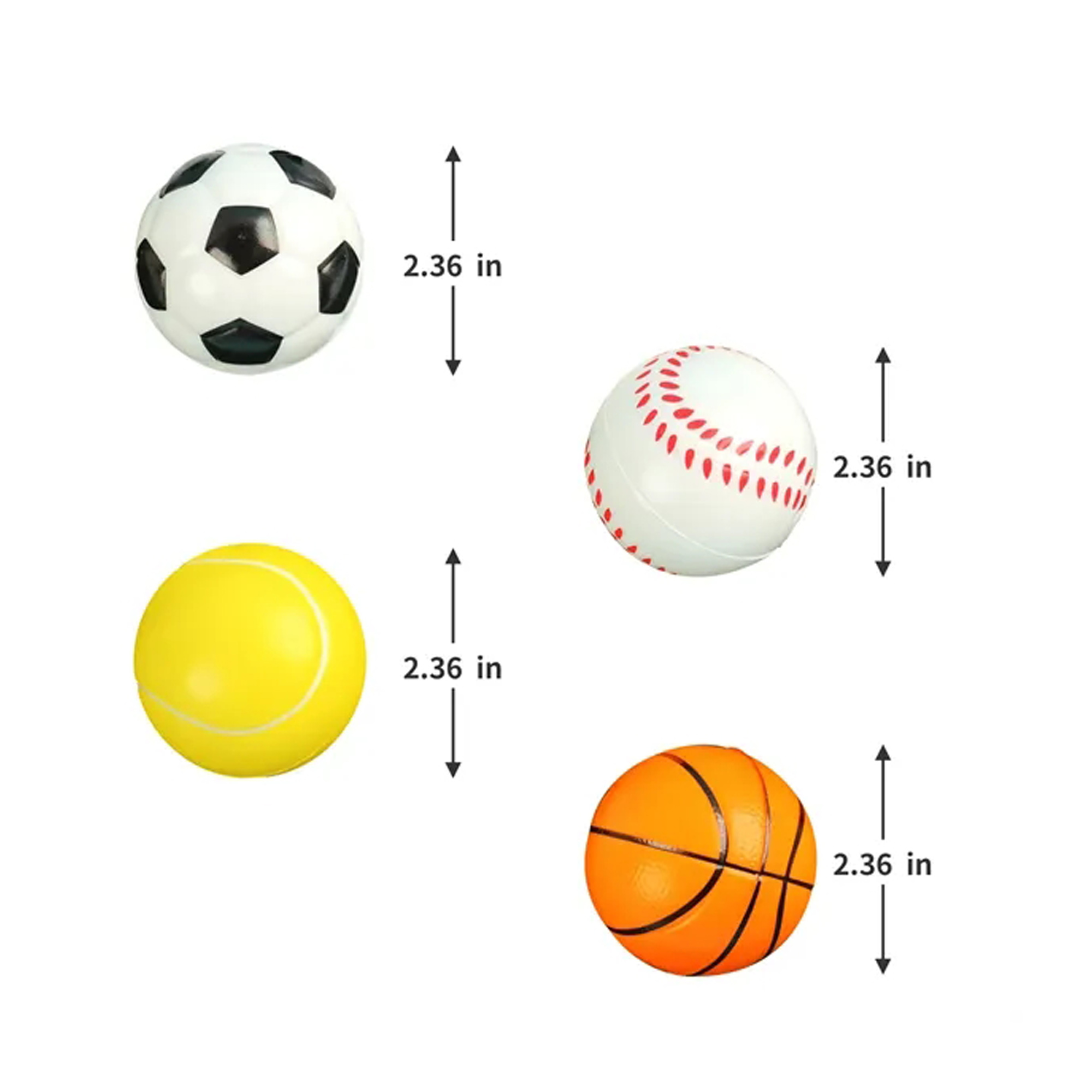 2.36'' PU Soccer Basketball Sports Stress Ball MOQ50 3