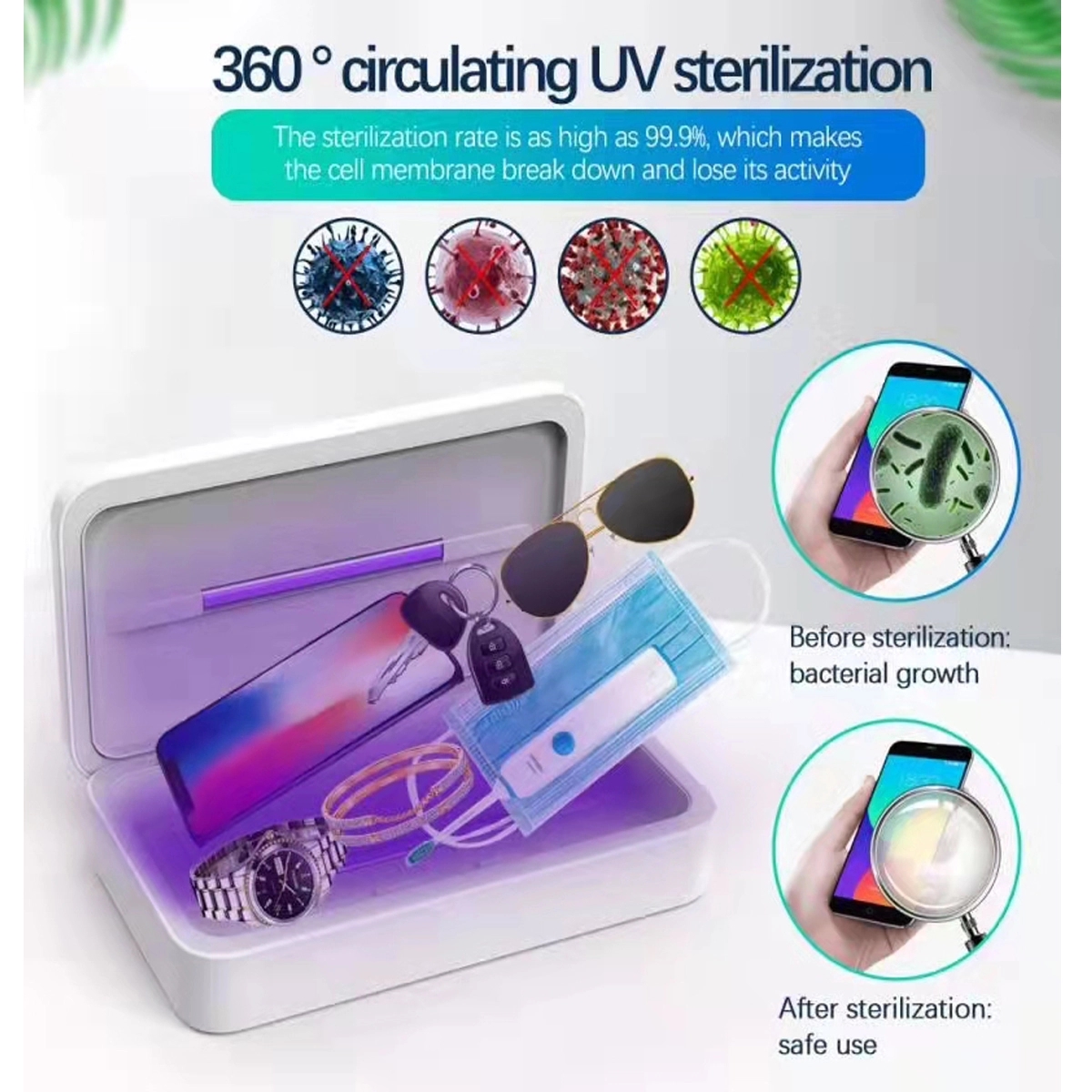 360 Degree Circulating UV Sterilization Box With Charger 1