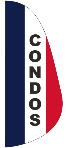 "CONDOS" 3' x 8' Message Feather Flag 1