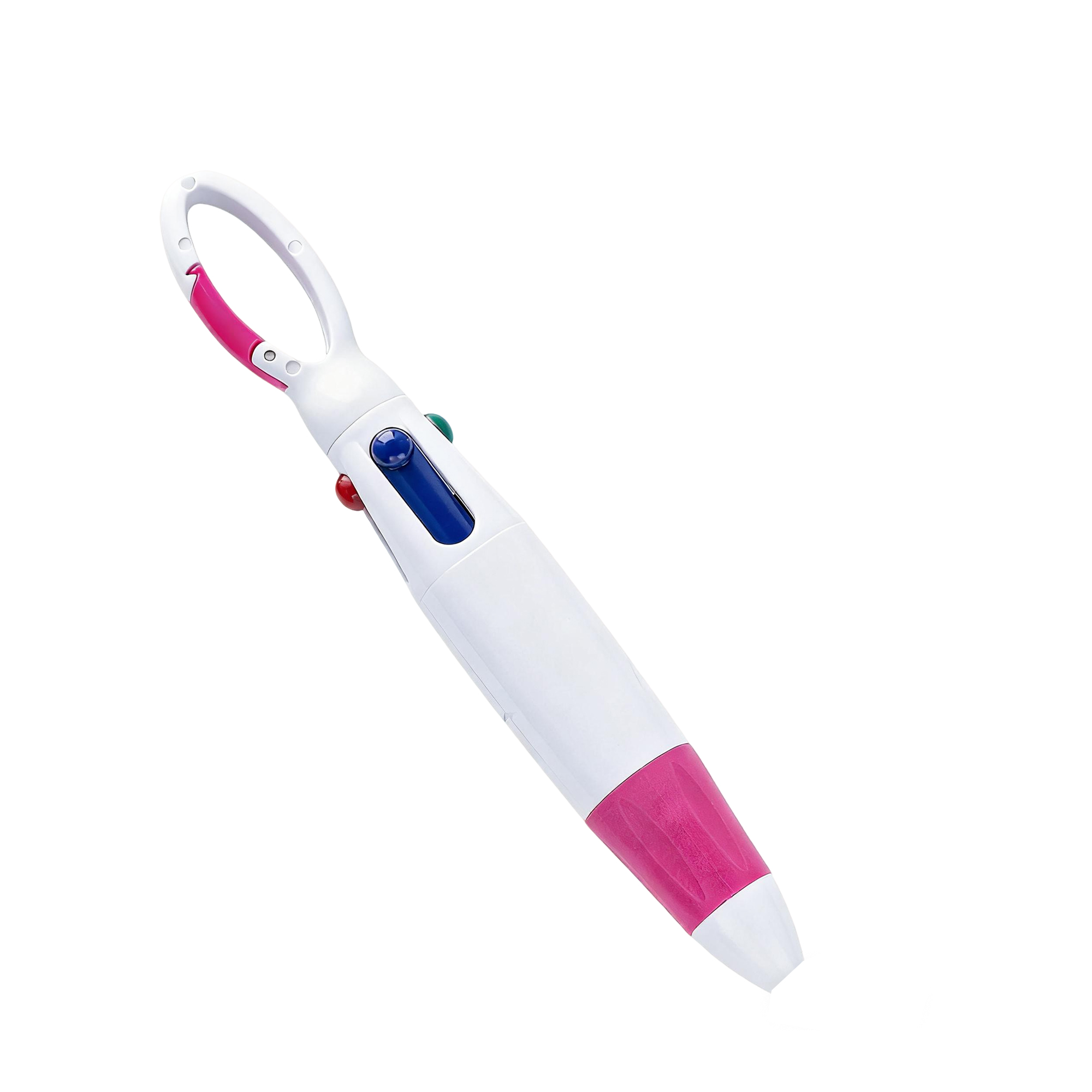 Four Color Ballpoint Pen With Carabiner Clip 5