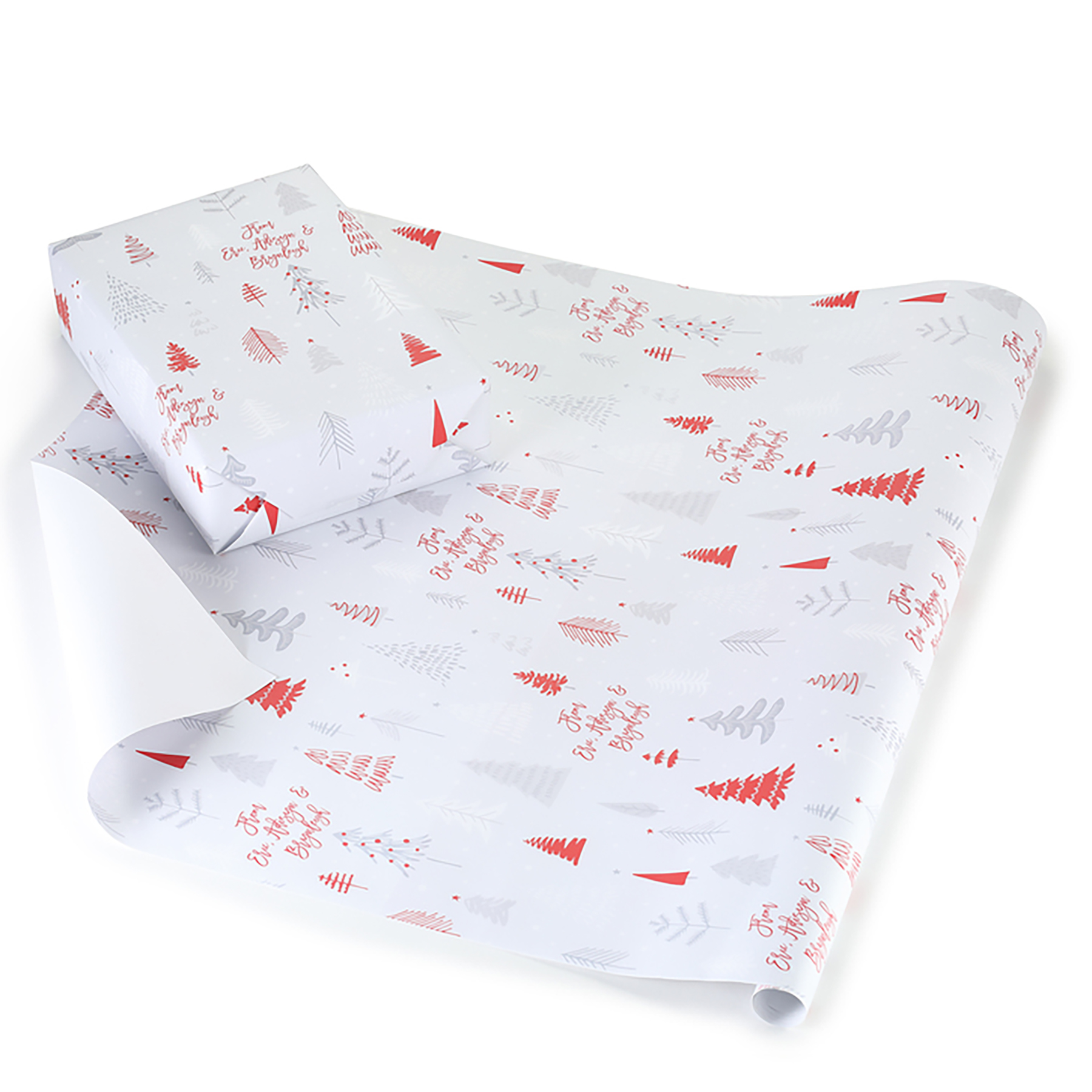 Festive Forest Personalized Wrapping Paper Roll 1