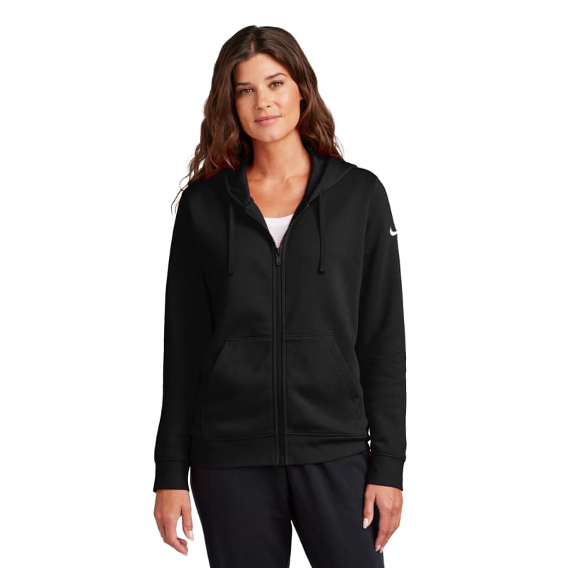 Nike Ladies Club Fleece Sleeve Swoosh Full-Zip Hoodie, custom hoodie or sweatshirt with logo imprint 4