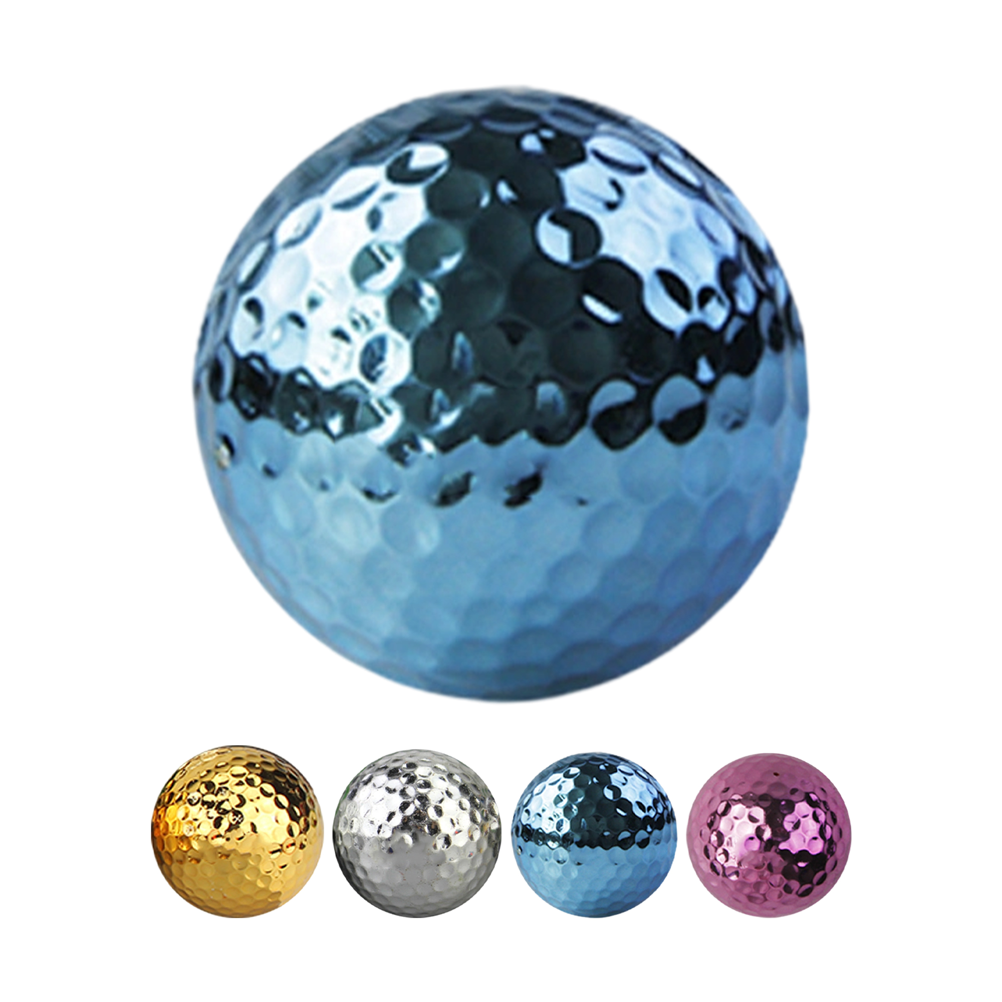 Electroplated Synthetic Rubber Golf Ball For Tournament Gift 9