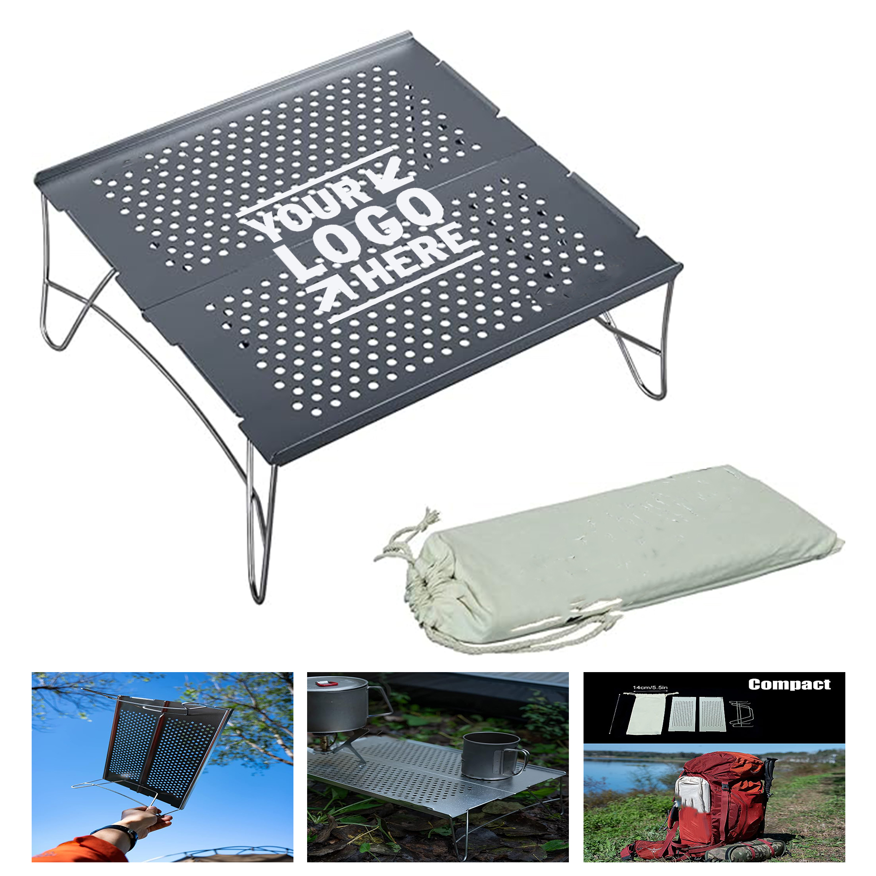 Backpacking Camping Hiking Beach Picnic Ultralight Compact Mini Solo Folding Table 2