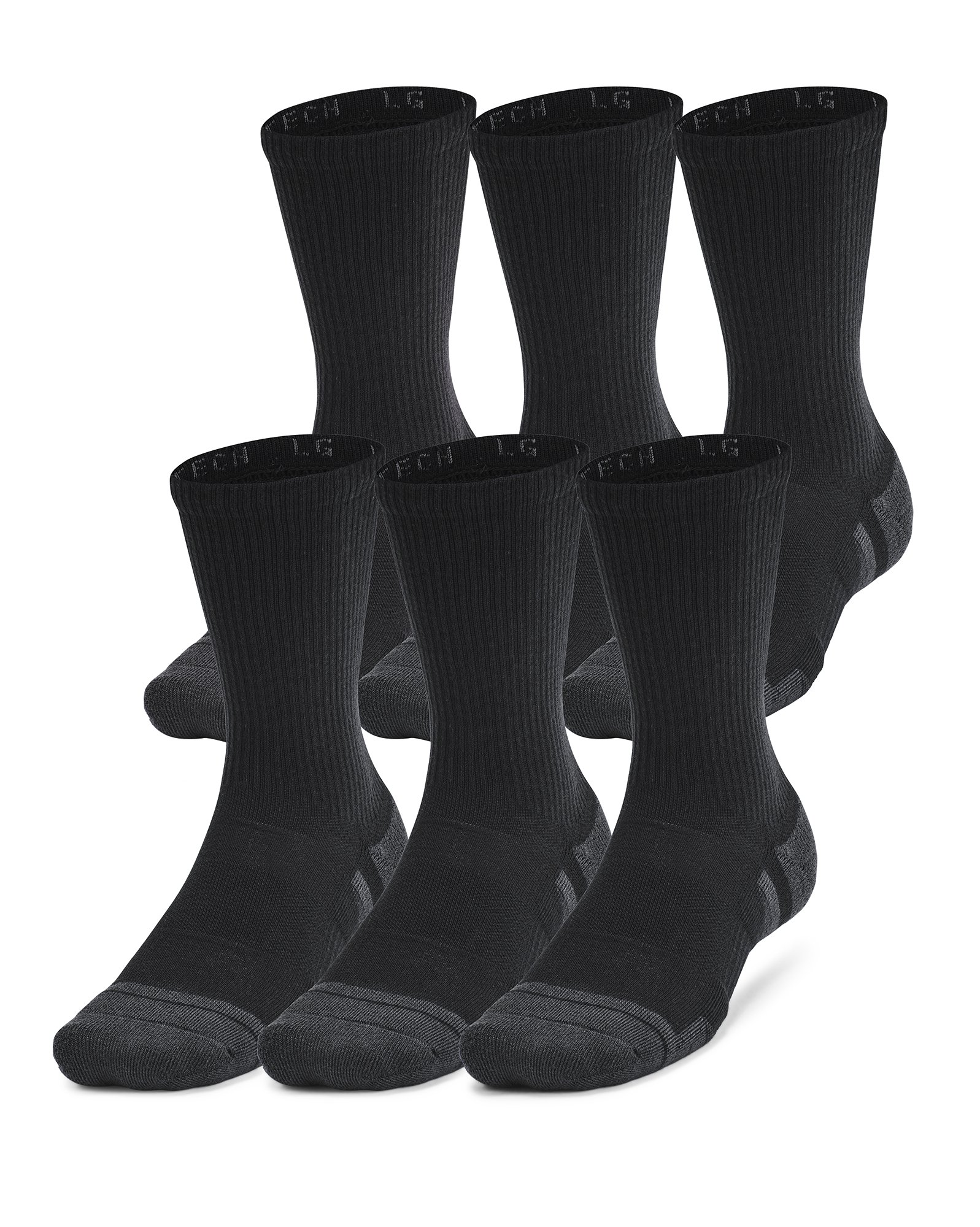 UA Performance Tech Unisex 6-Pack Crew Socks 4