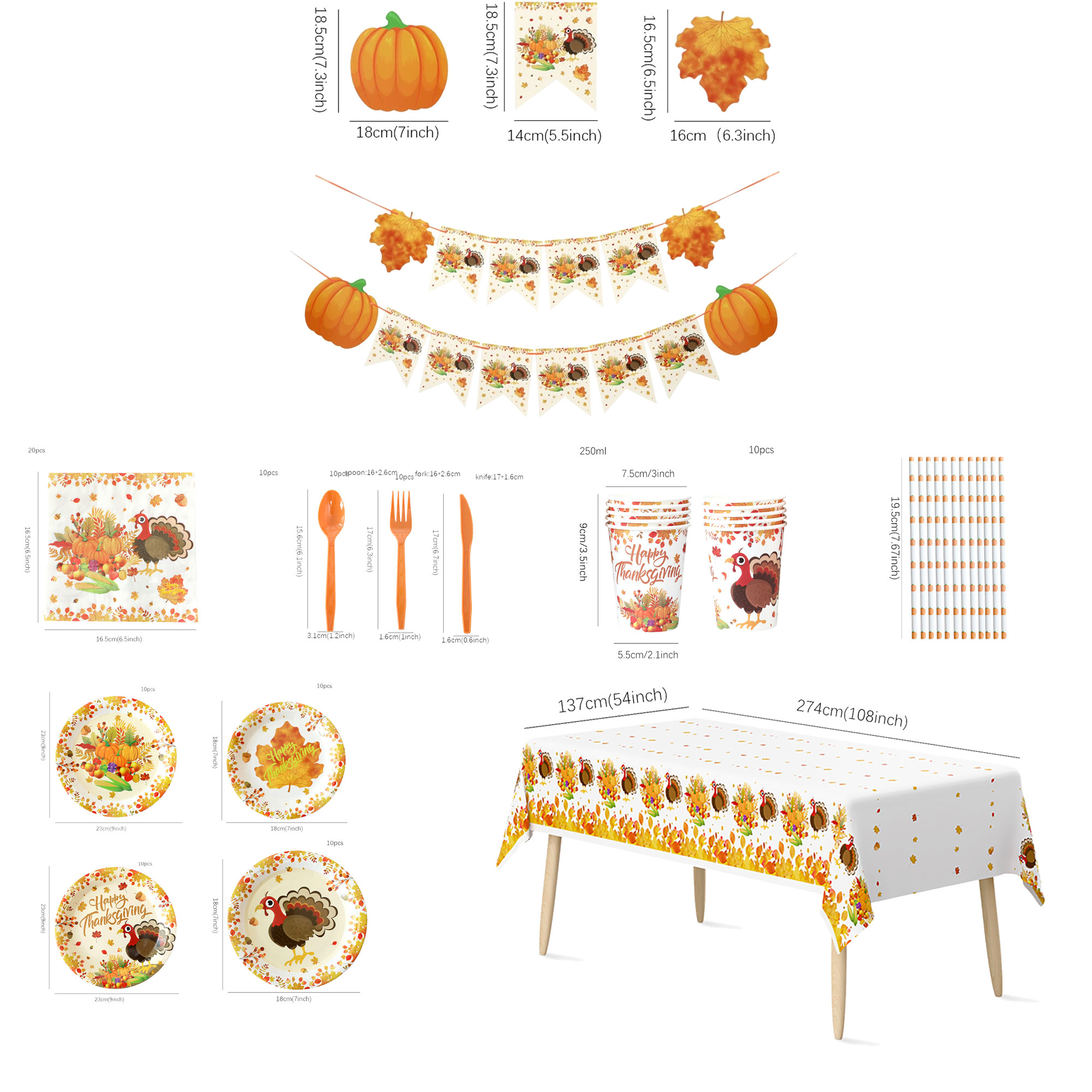 Thanksgiving Party Decoration and Tableware Set 2