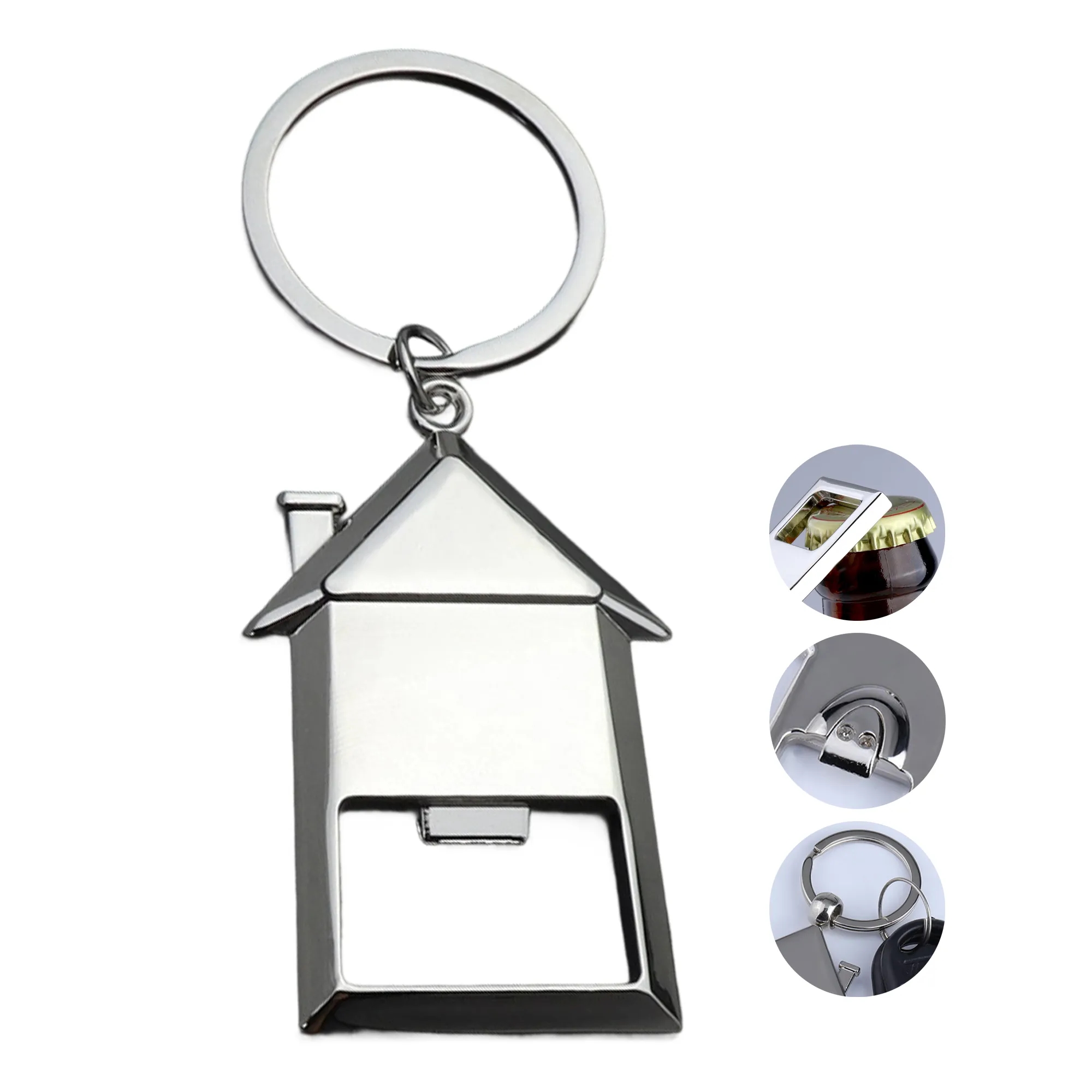 House-Shaped Metal Keychain Bottle Opener 3