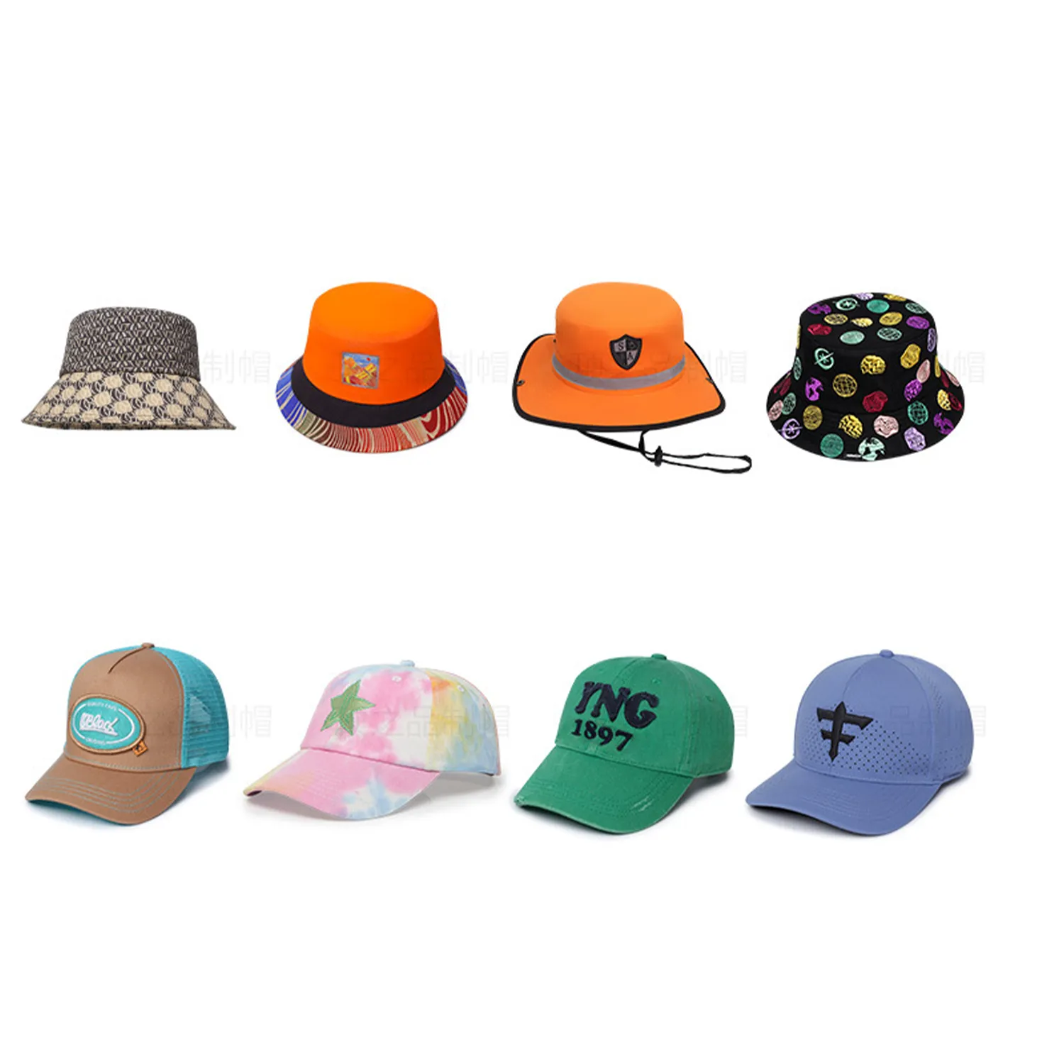 Various styles of hats customized 4