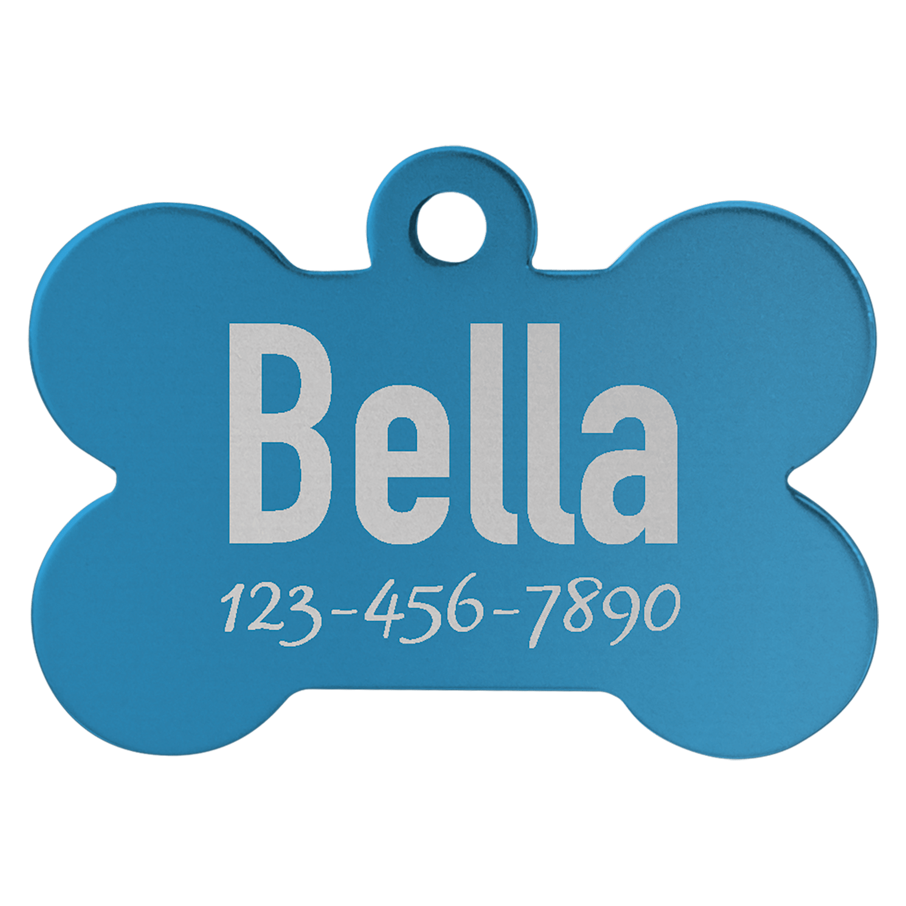 1 1/4" x 3/4" Blue Anodized Aluminum Bone Pet Tag 1