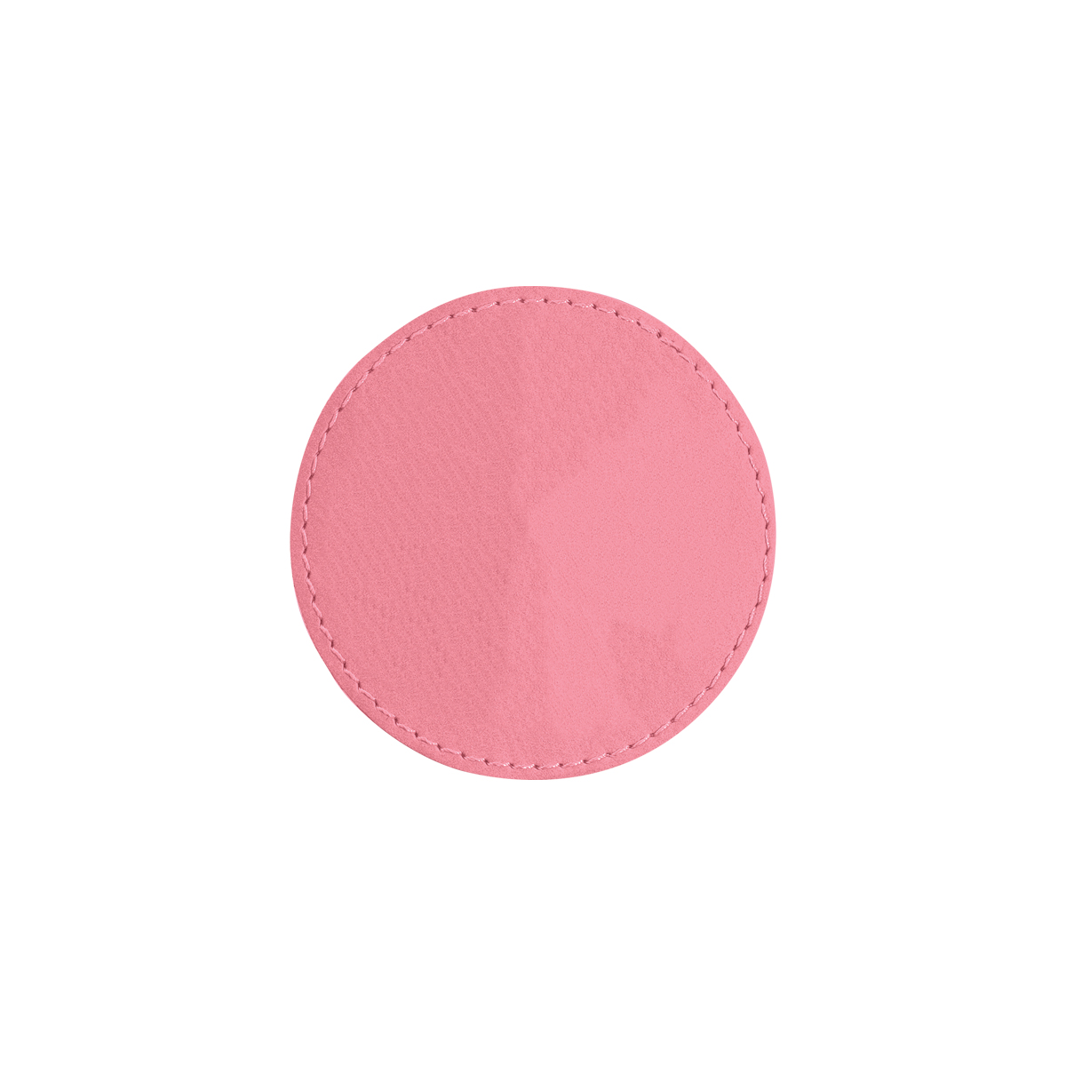 3" Pink Leatherette Round Patch with Adhesive 2