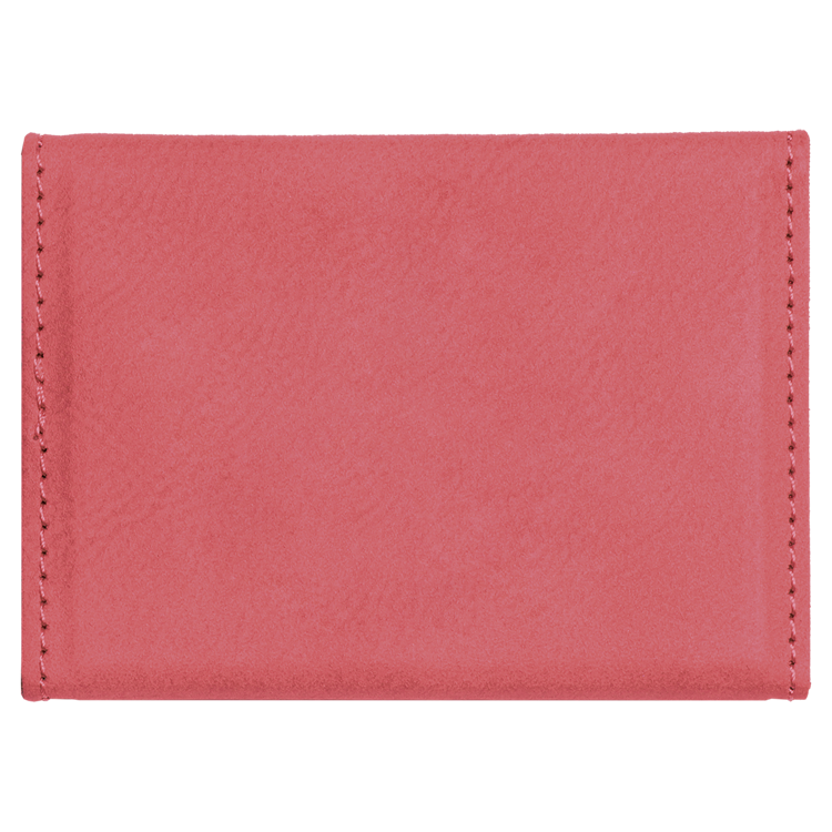 3 3/4" x 2 3/4" Pink Leatherette Hard Business Card Holder 4
