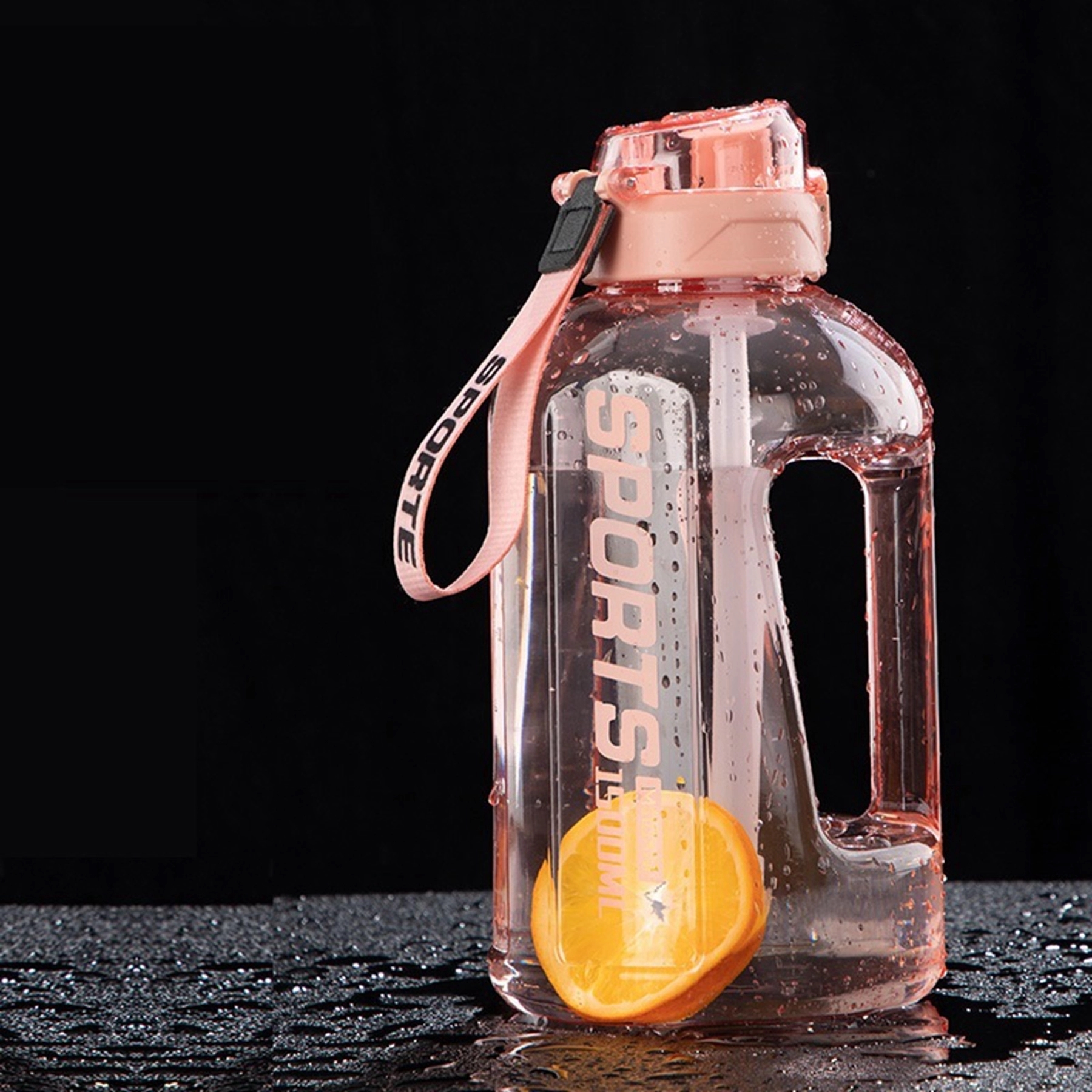 Large Capacity Plastic Sport Water Bottle with Straw Lid 5