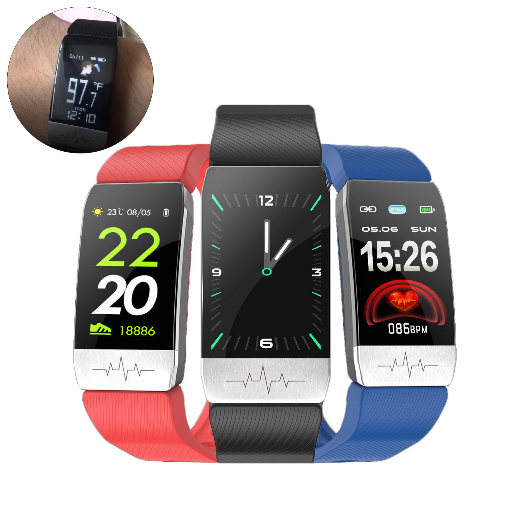 Body Temperature Smart Watch Thermometer Pedometer 1