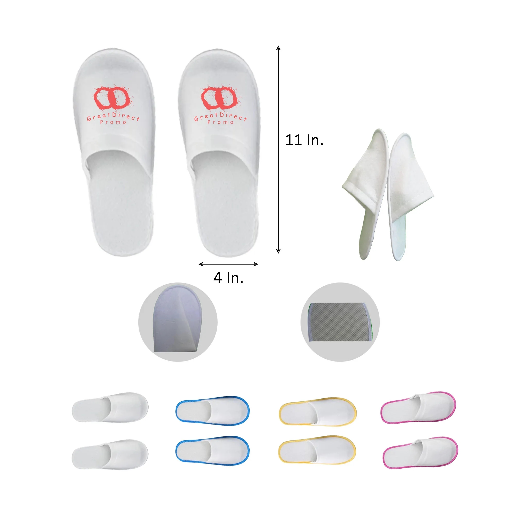 Disposable Plush Slipper MOQ 50 11"L x 4"W 4