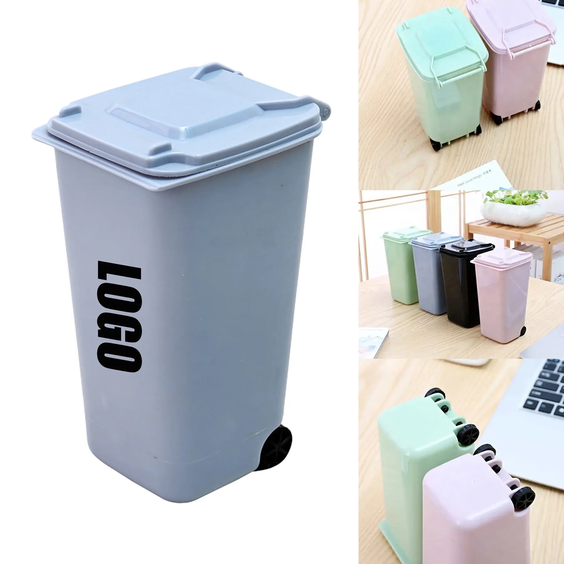 Compact Multi-Purpose Desktop Bedside Trash Bin 2