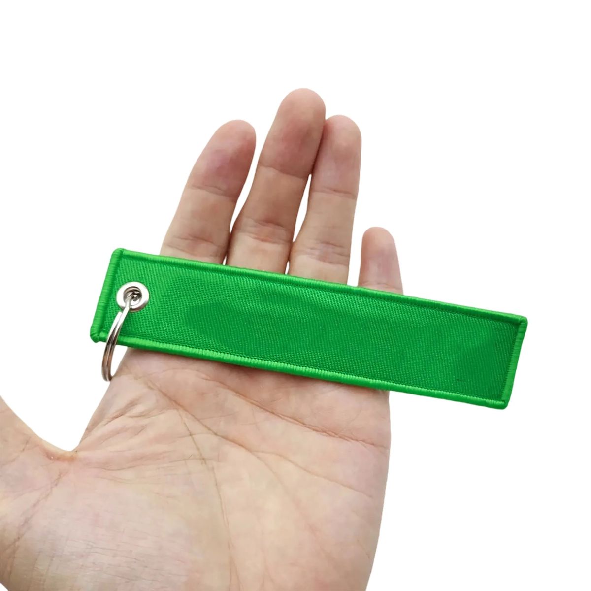 Woven Fabric Keychain Tag with Steel Ring 8