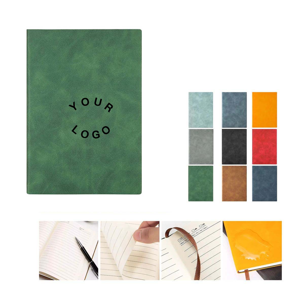 Durable Faux Leather Writing Notebook with 200 Pages 6