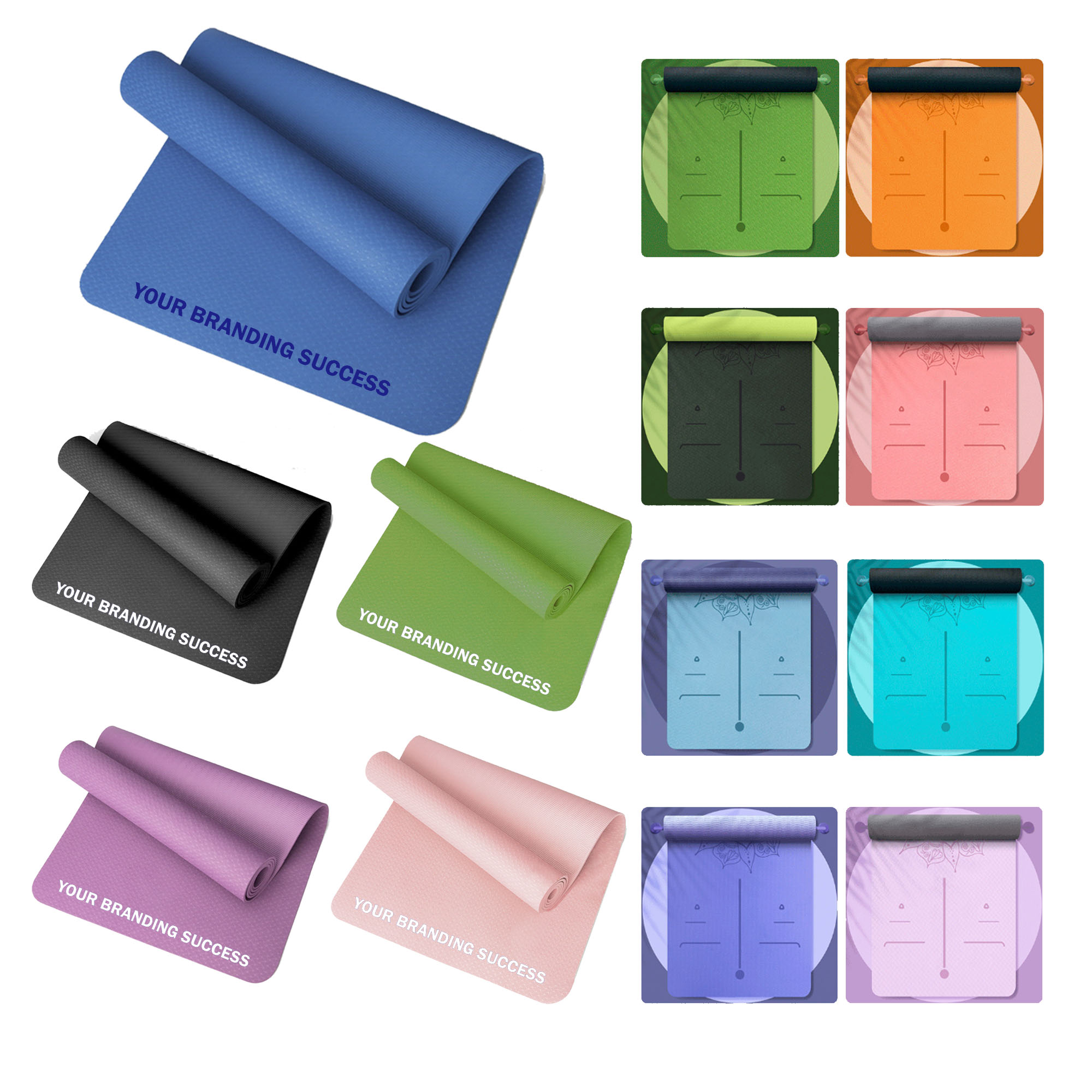 MOQ10 TPE Single-Color And Double-Color Yoga Mat 2
