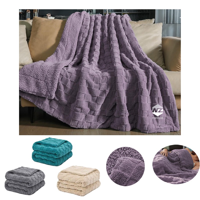 Super Soft Cozy Throw Blanket Fluffy Sherpa Fleece Reversible Thick Warm Fuzzy Blanket 2