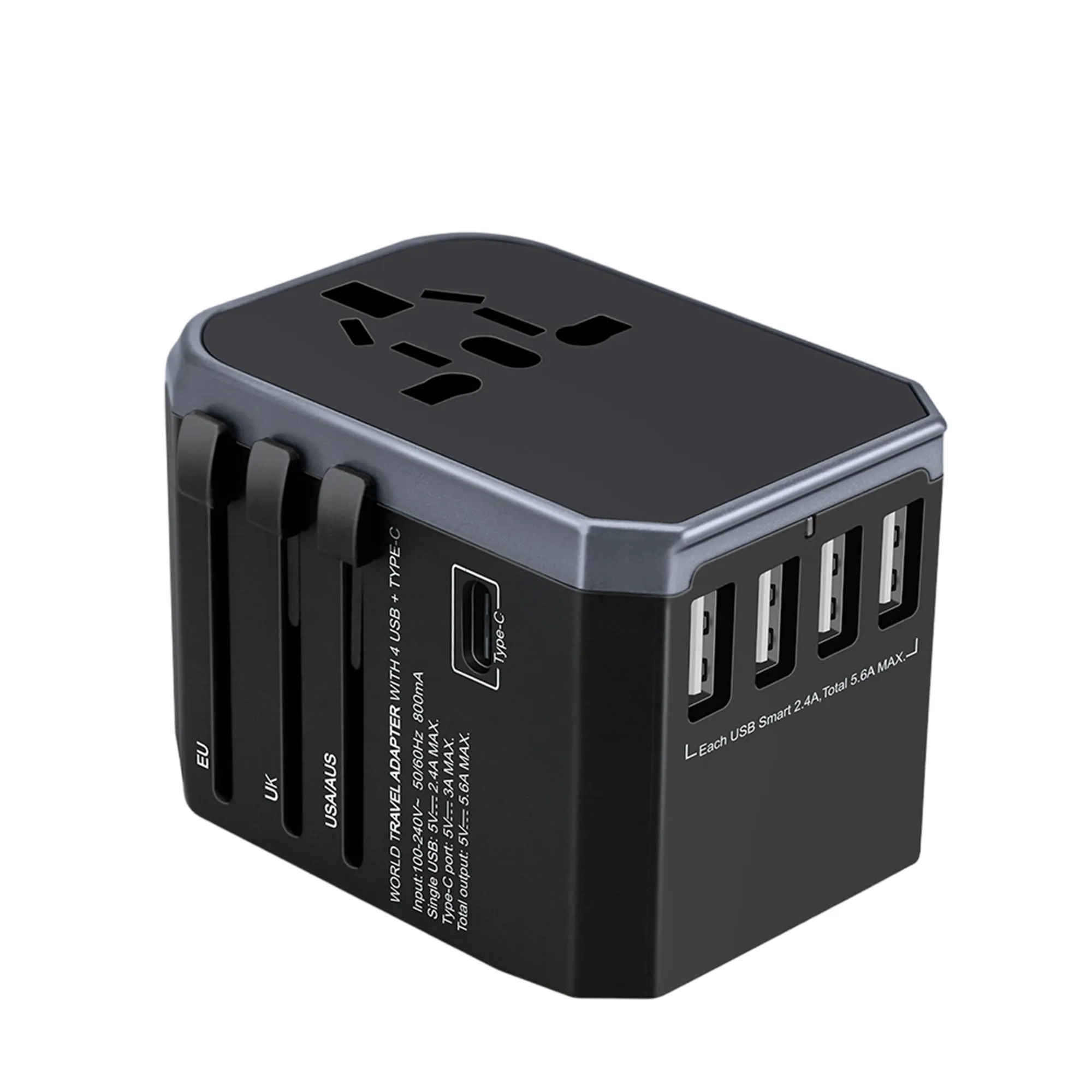 5.6A Multi-Port Charger with Type-C, 4 USB, and 8 Sockets 6
