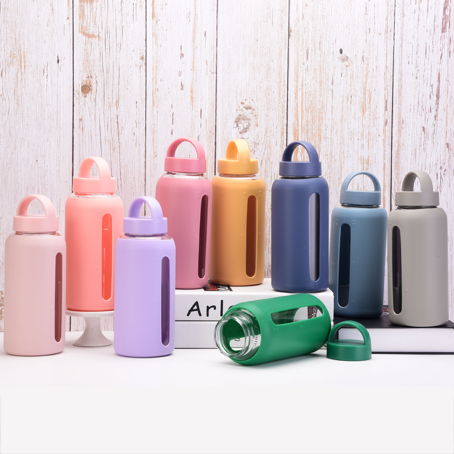 28Oz Glass Water Bottle w/ Protective Silicone Sleeve 3