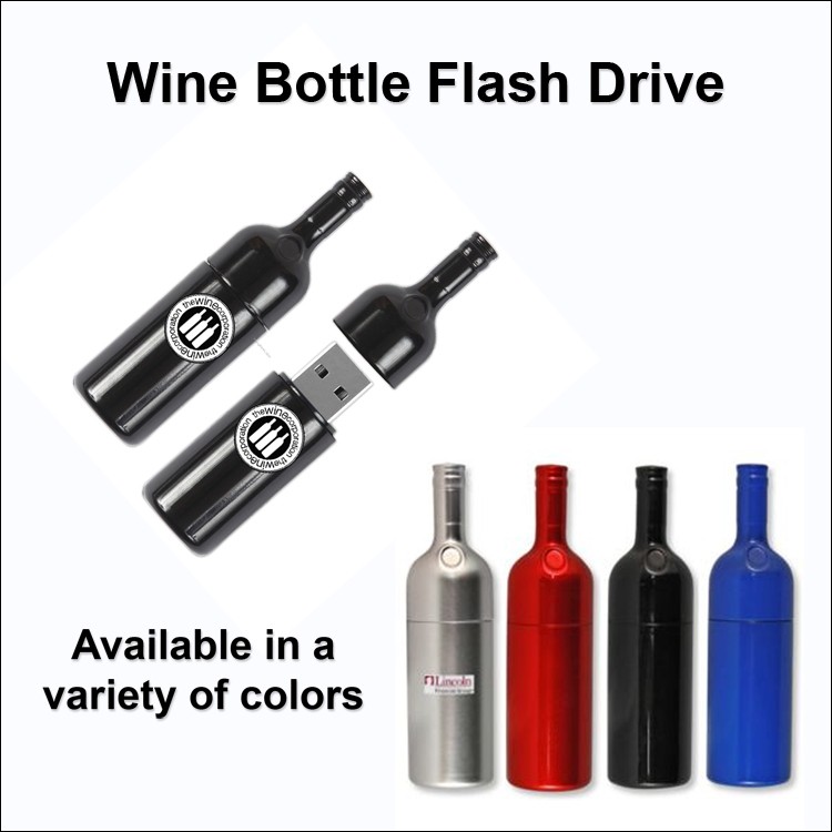 Wine Bottle Flash Drive / USB - 1 GB Memory
