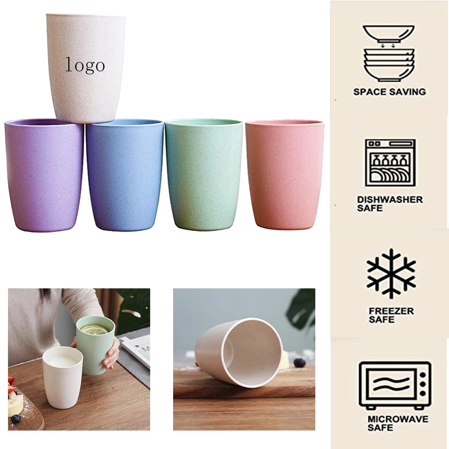 Unbreakable Reusable Wheat Straw Cup 1