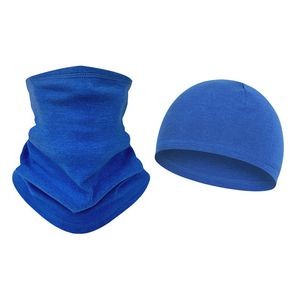 Polar Fleece hat Windproof Neck Warmer Gaiter Set 2