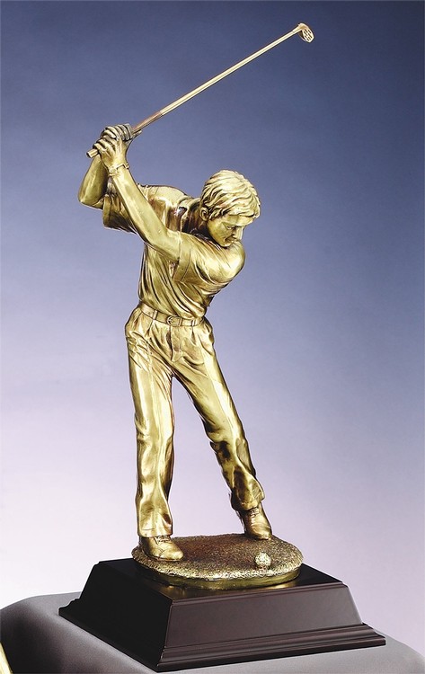 Male Driver - Majestic Resin Golfing Sculpture, 13" 2