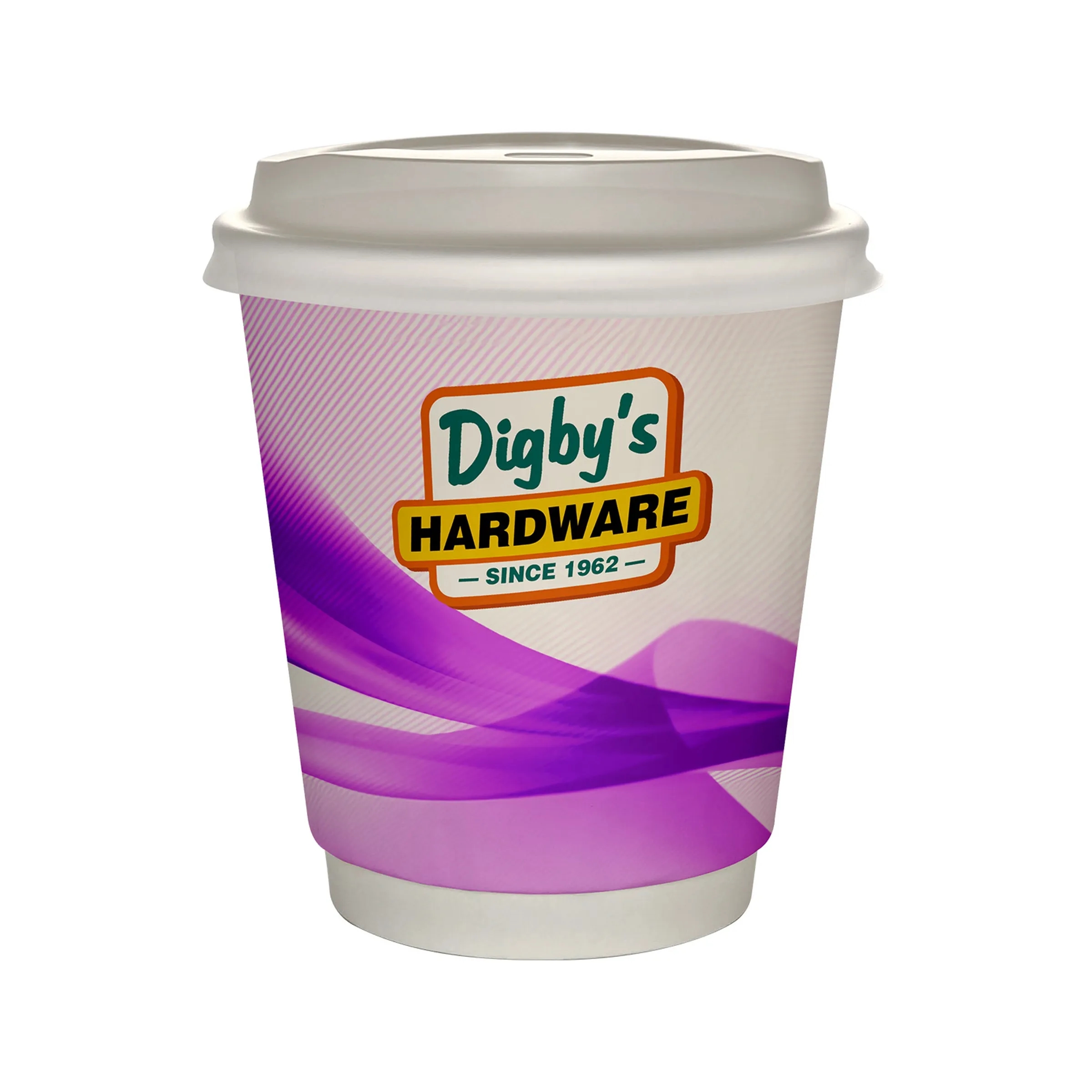 10 oz Full Color Groovy Insulated Paper Cup With Lid 3