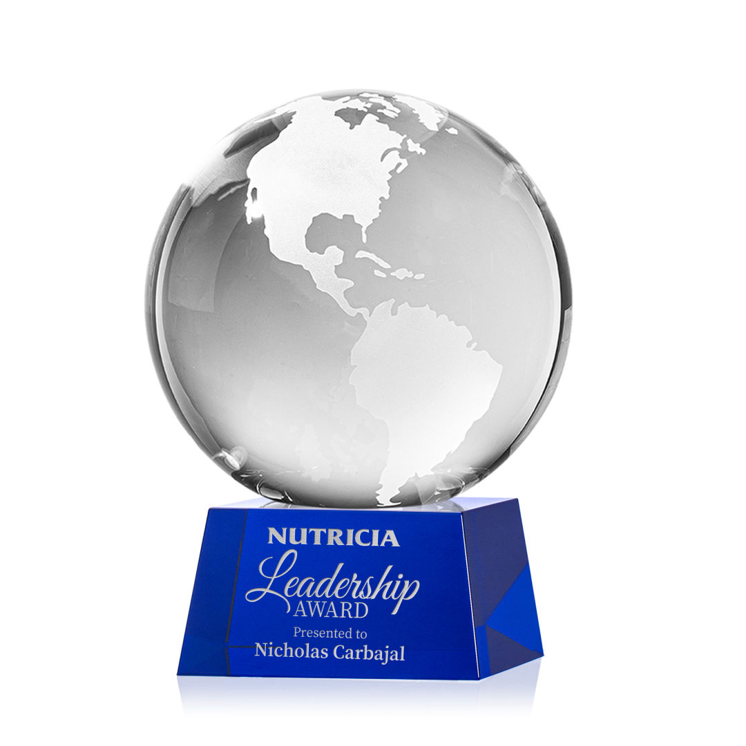 Globe Award on Robson Base - Blue