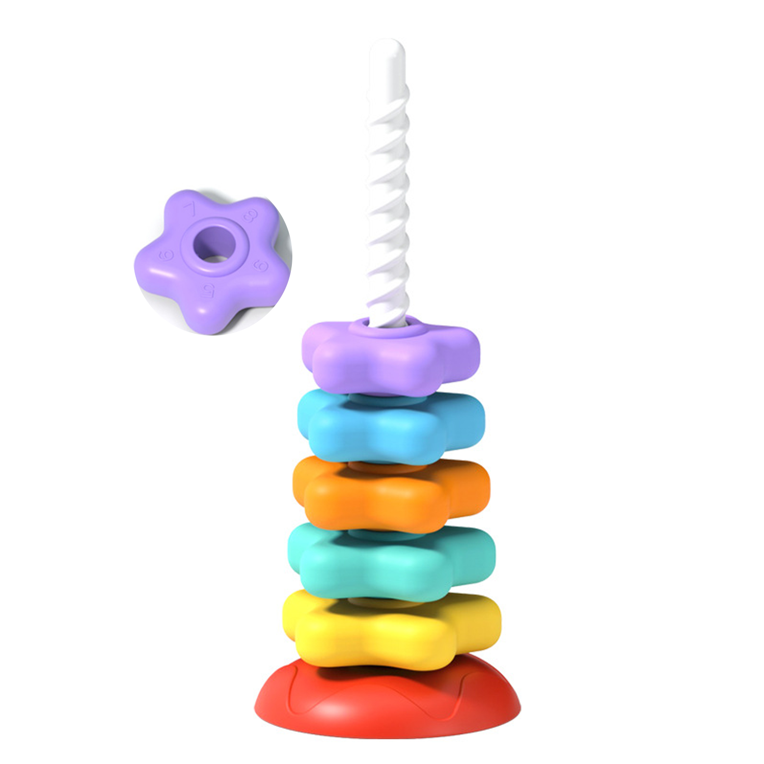Rainbow Tower Stacking Rotating Spiral Toy 3