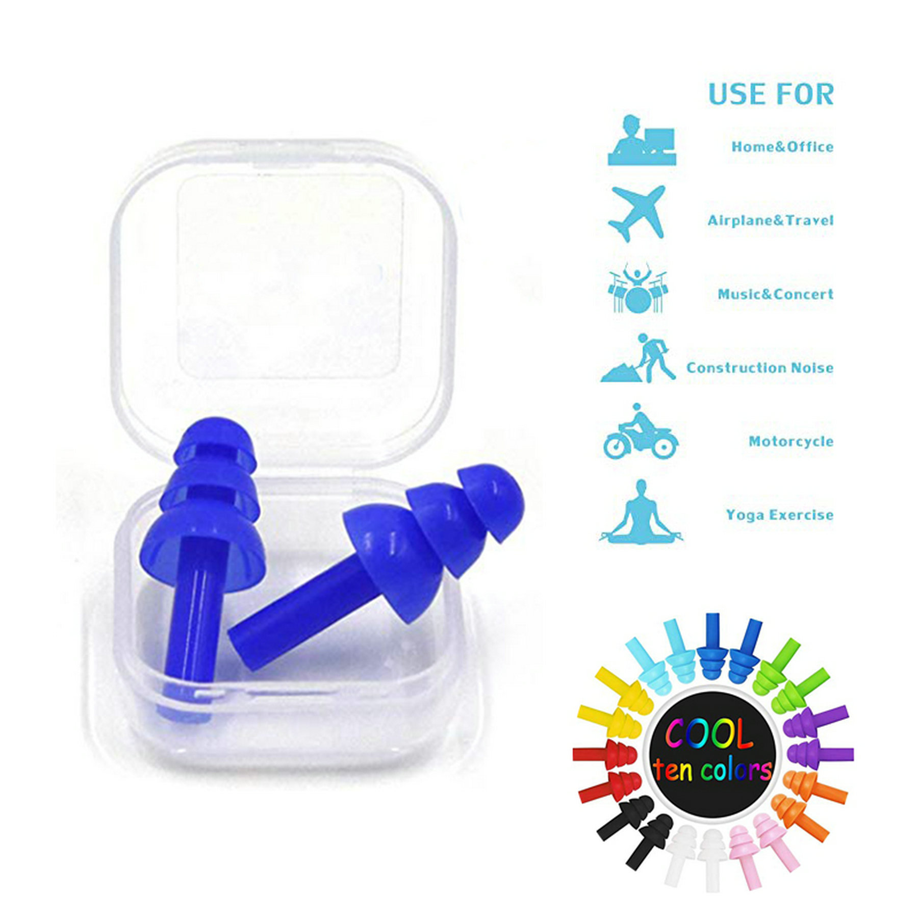 Silicone Waterproof Earplugs In Storage Cases 1