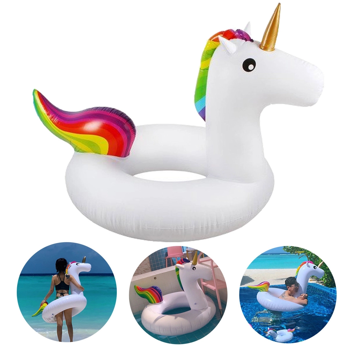 Unicorn Shape Inflatable Swim Ring 2