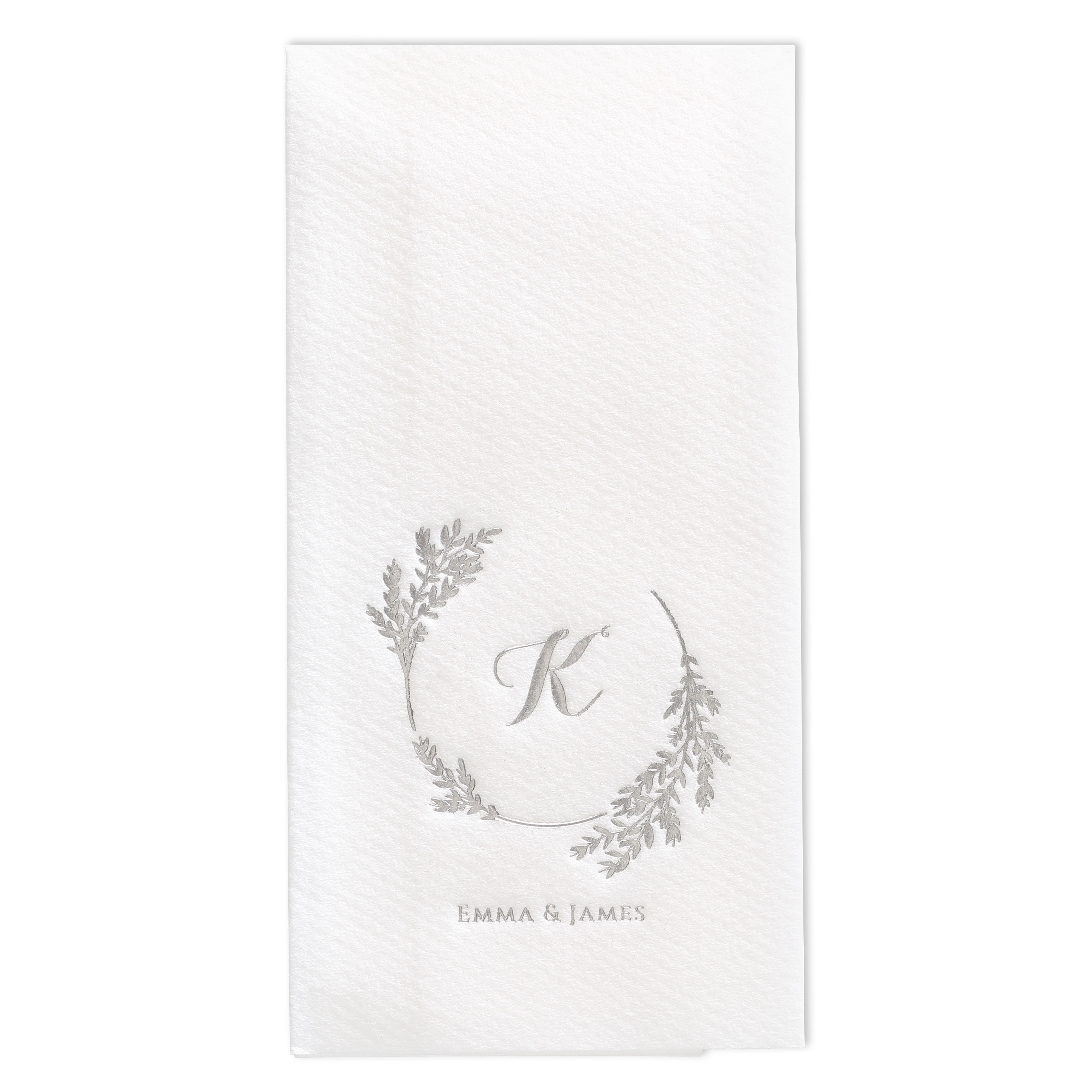 Encompassed by Greenery Premium Guest Towel w/uncoined Edge (White) 3