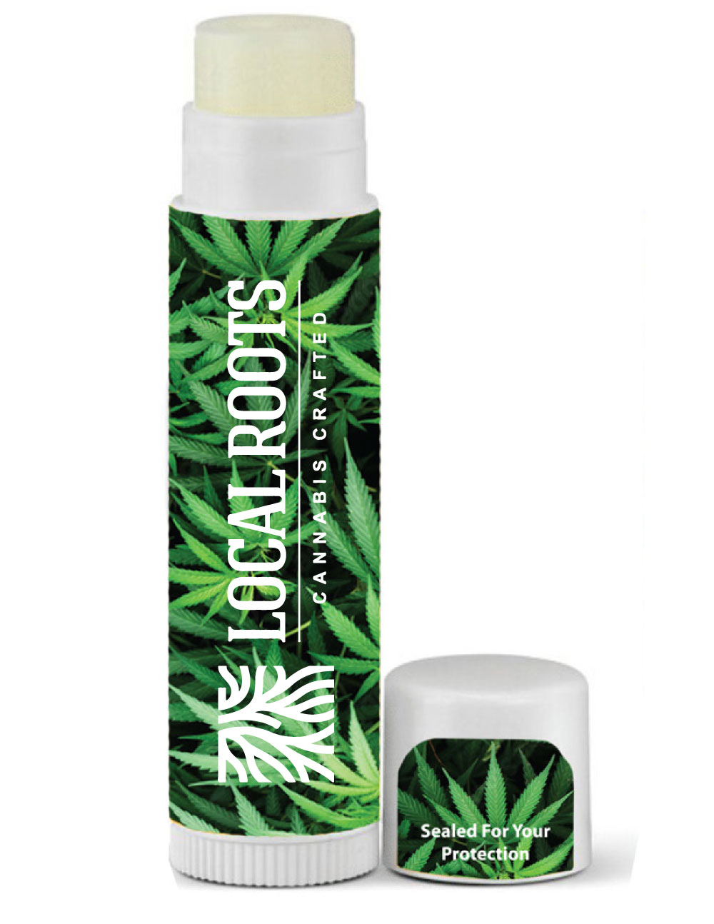 Natural Beeswax Lip Balm - Cannabis Design 1