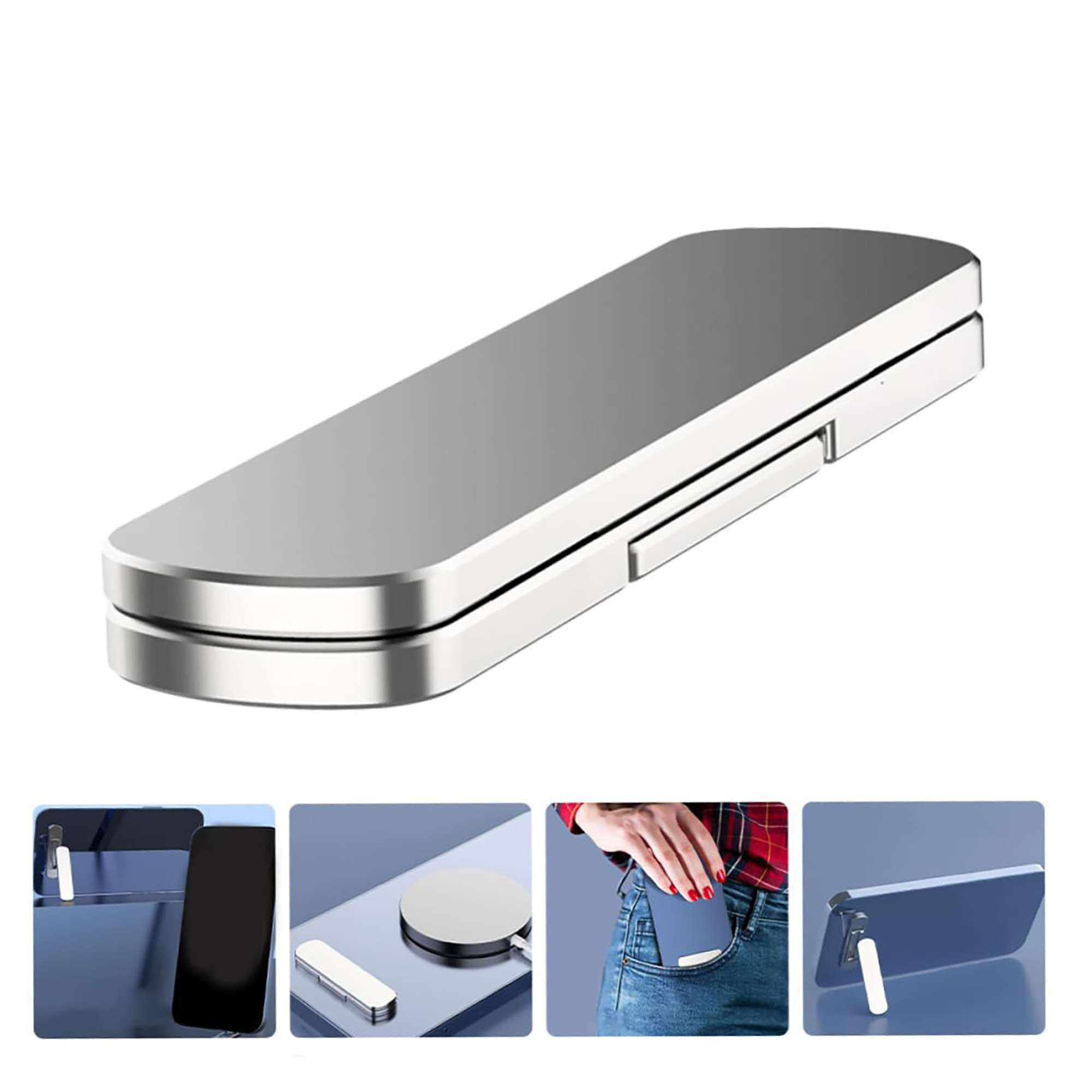 Foldable Aluminum Alloy Phone Stand with 360?? Rotation and Adjustable Angles 4