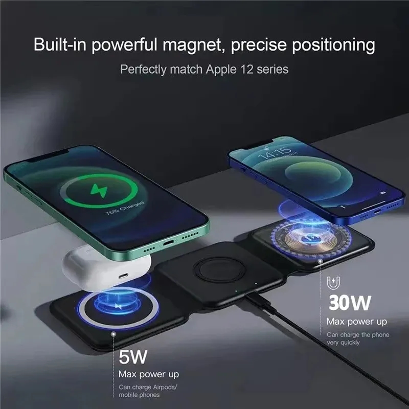 Magnetic Foldable 3 in 1 Wireless Charging Station 2