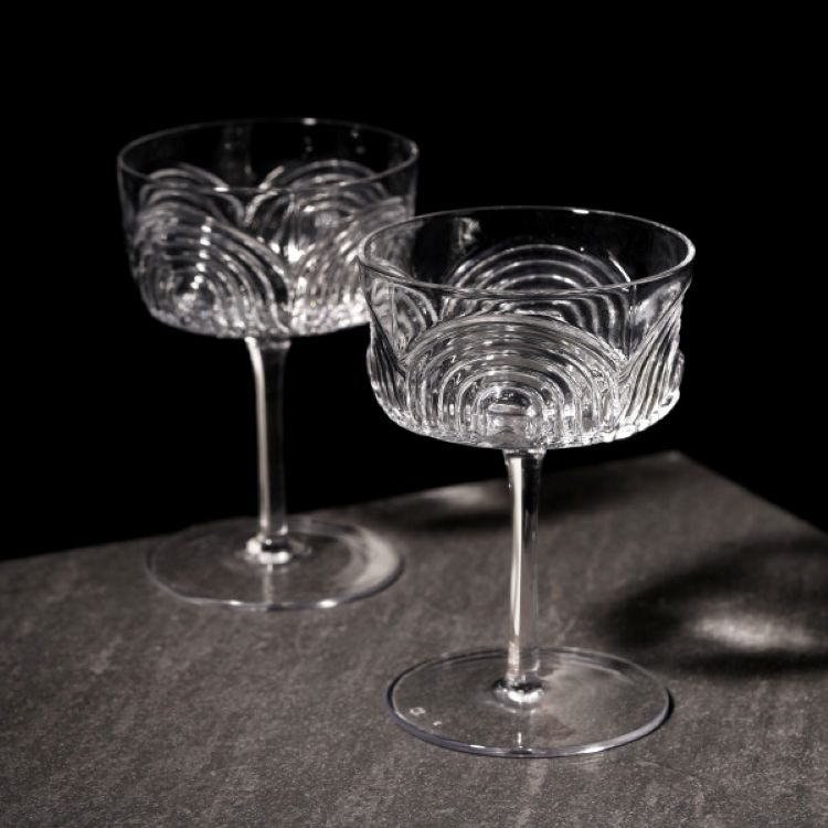 Viski® Deco Beau Crystal Coupe, set of 2 7