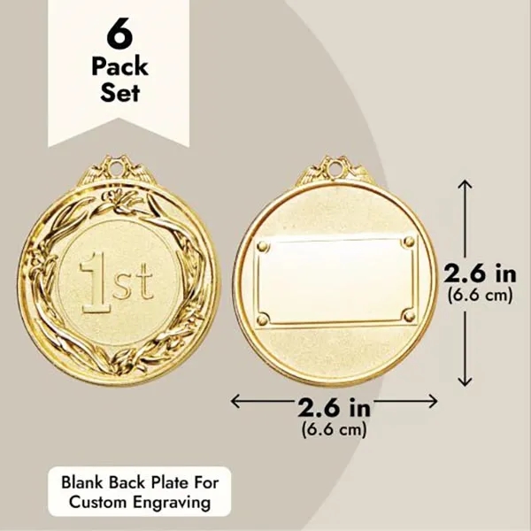 6-Pack Award Medals with 15.5-Inch Ribbons 4