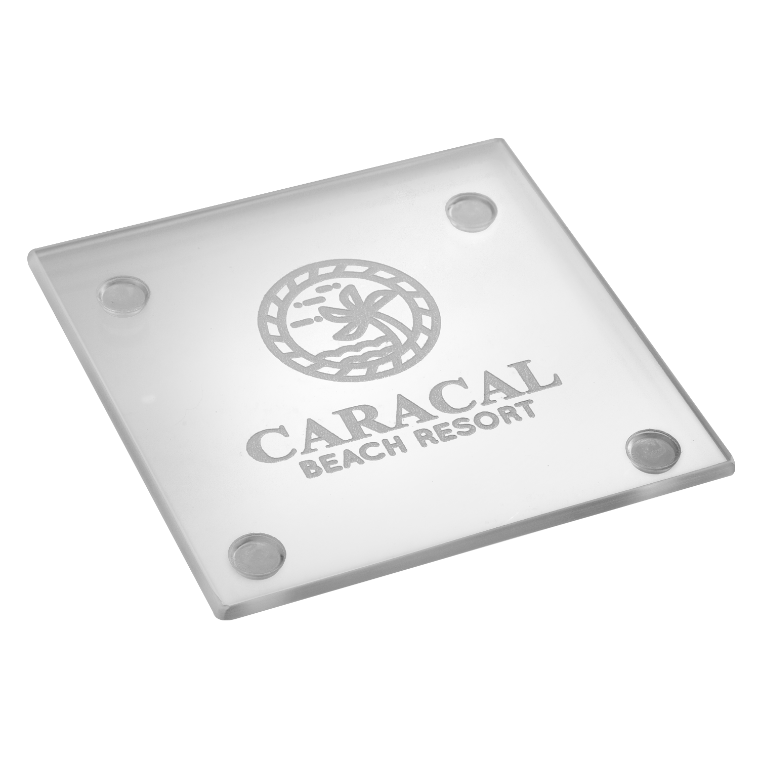 4" Glass Square Coaster (2 Color Imprint) 4