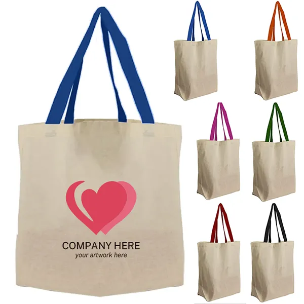 Brunch Cotton Grocery Tote Bag -10x14x5 7