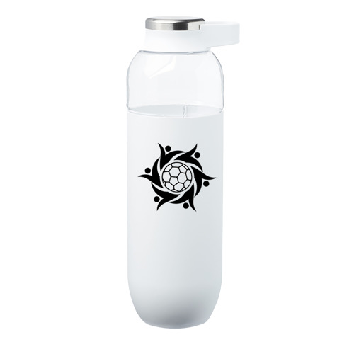 Plastic Water Bottle with Solid Color Half Wrap - Single 8