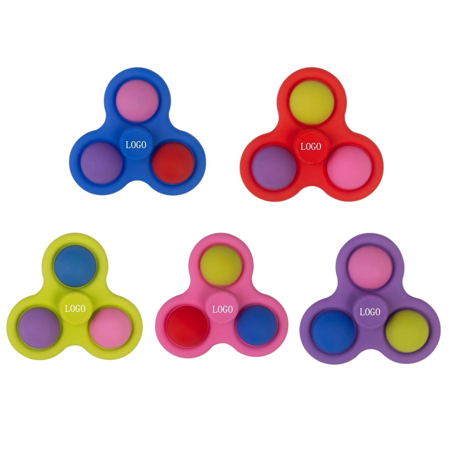 Colorful Silicone Finger Push Fidget Bubble Spinner 1