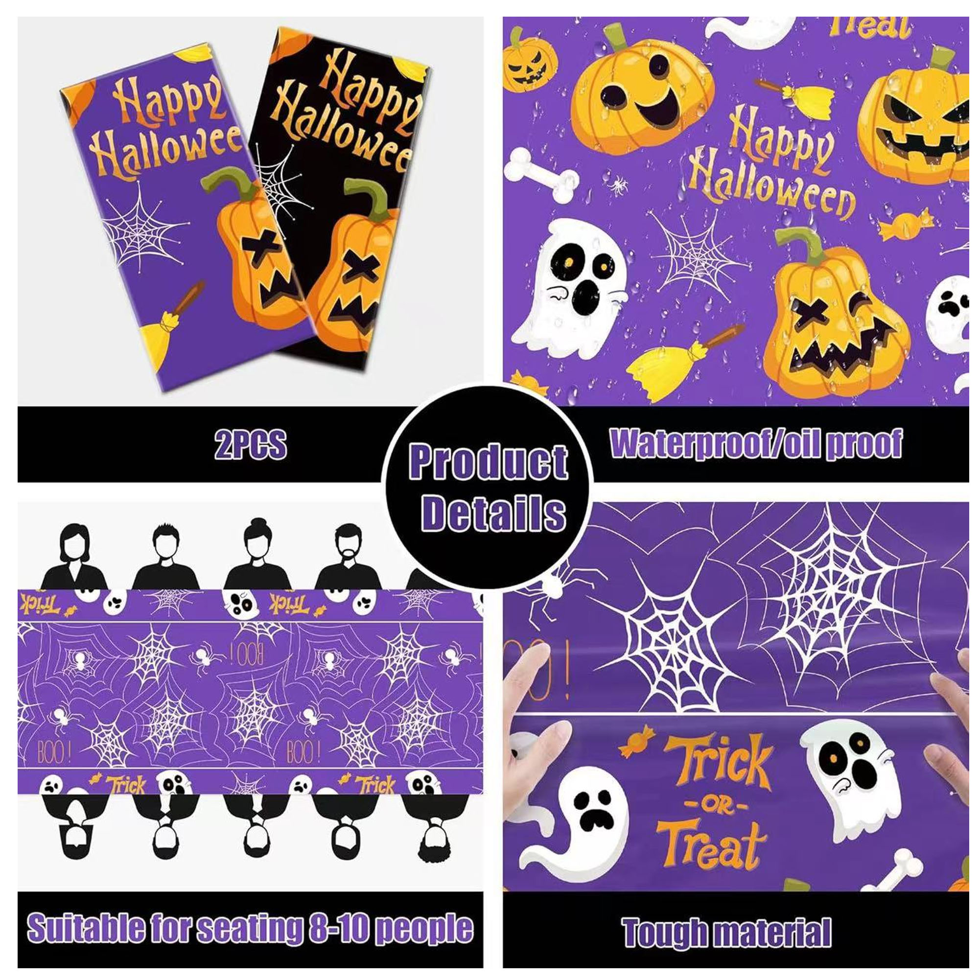 Plastic Durable Halloween Themed Tablecloth ?C Oil-Proof And Waterproof 1