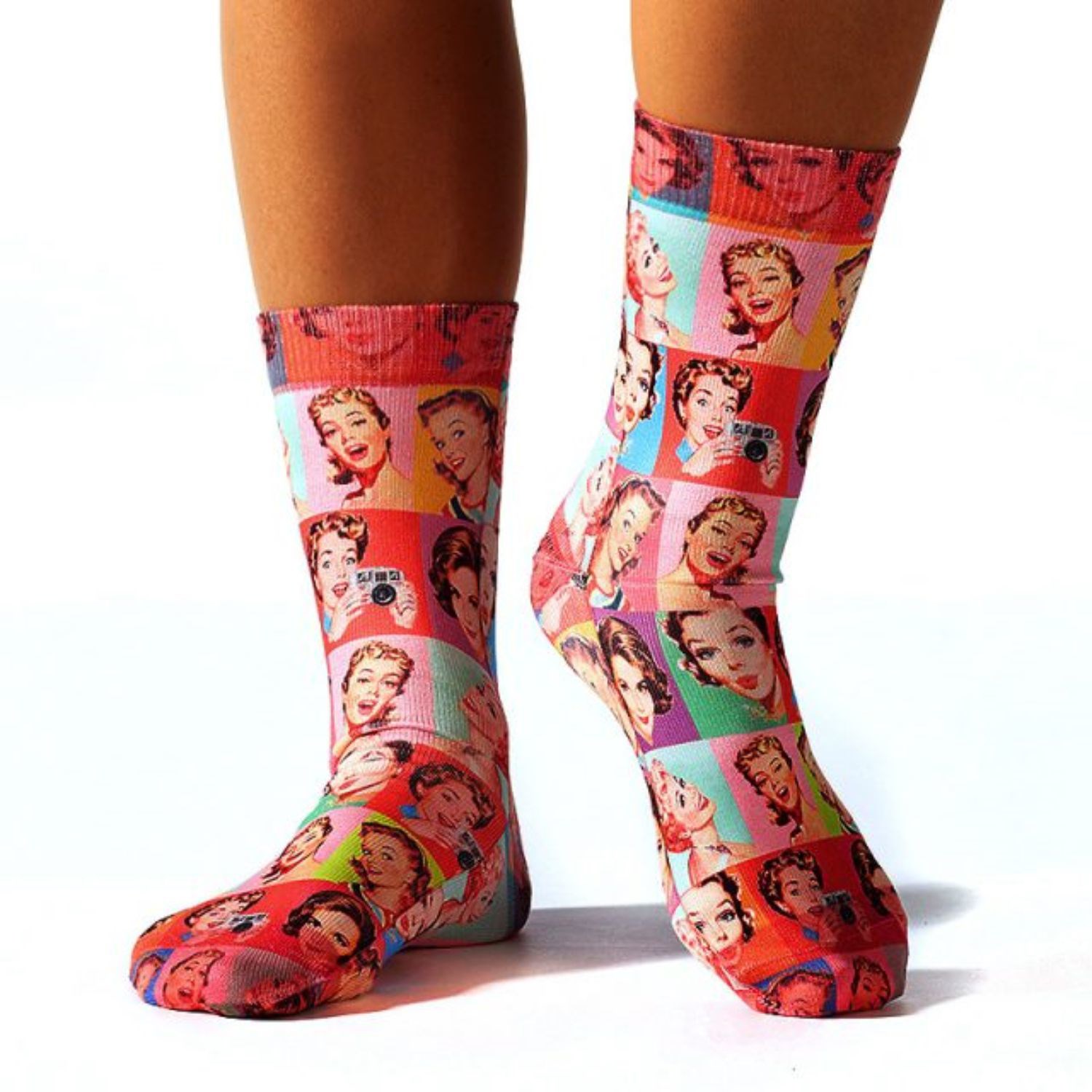 Below the calf sublimated full color crew socks, 200 needle 4