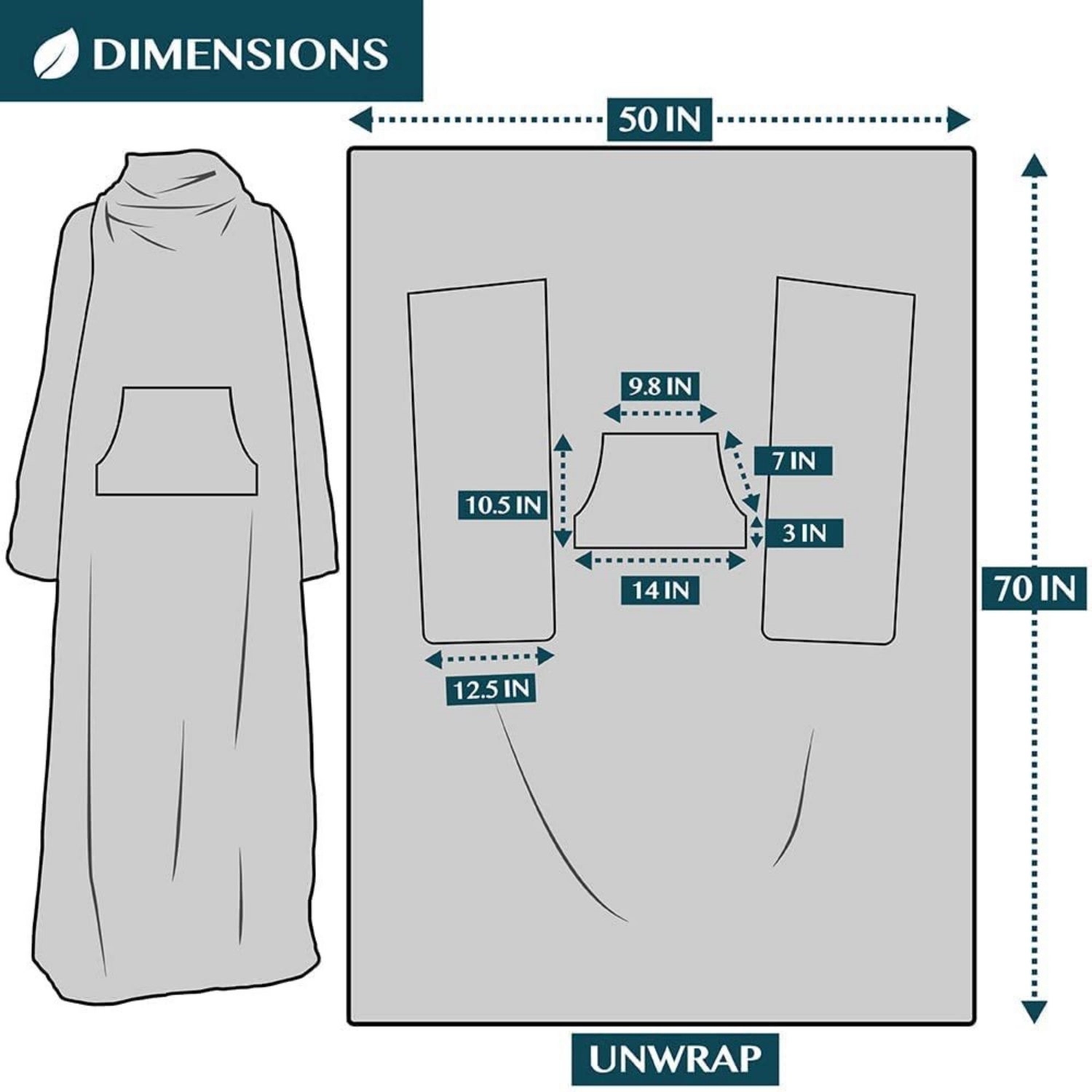 Oversized Microfiber & Sherpa Wearable Blanket 2